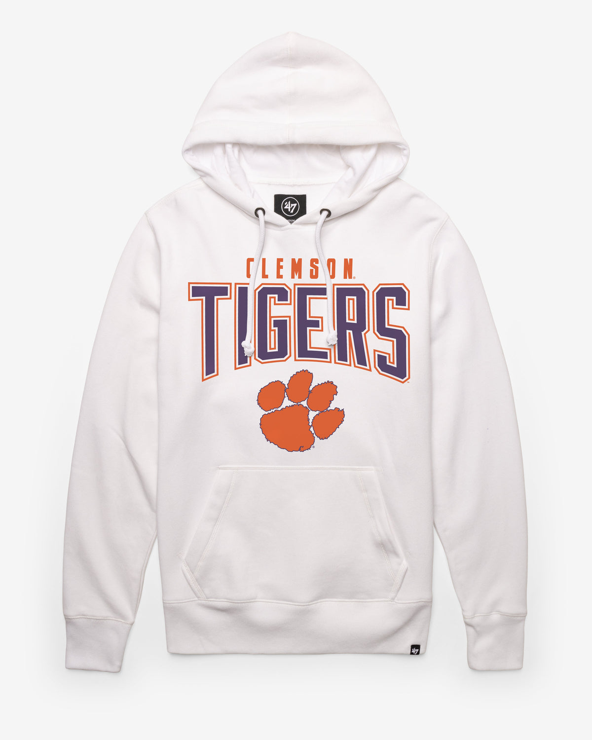 CLEMSON TIGERS TEAM ELEMENTS ARCH '47 HEADLINE HOOD WHITE WASH