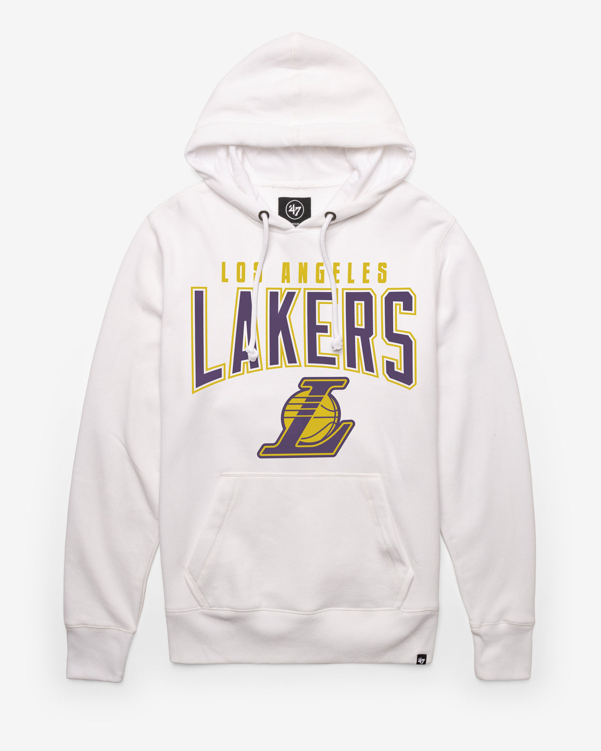 LOS ANGELES LAKERS TEAM ELEMENTS ARCH '47 HEADLINE HOOD WHITE WASH