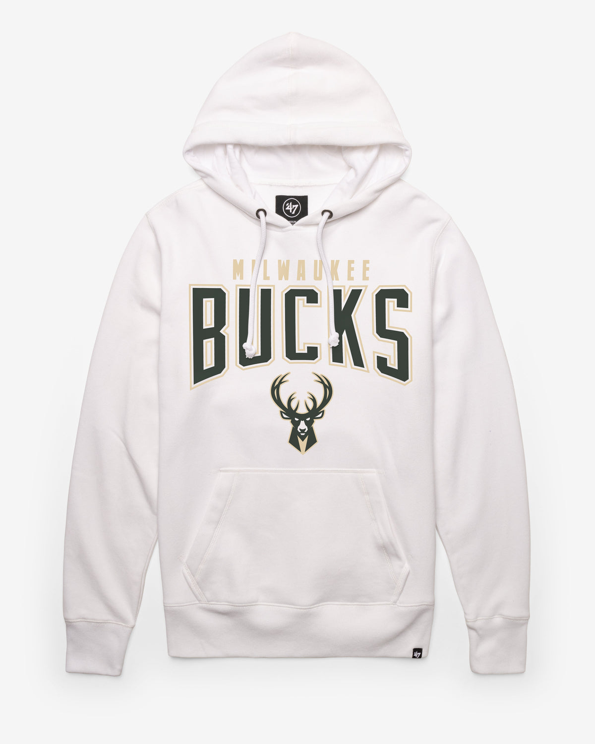 MILWAUKEE BUCKS TEAM ELEMENTS ARCH '47 HEADLINE HOOD WHITE WASH