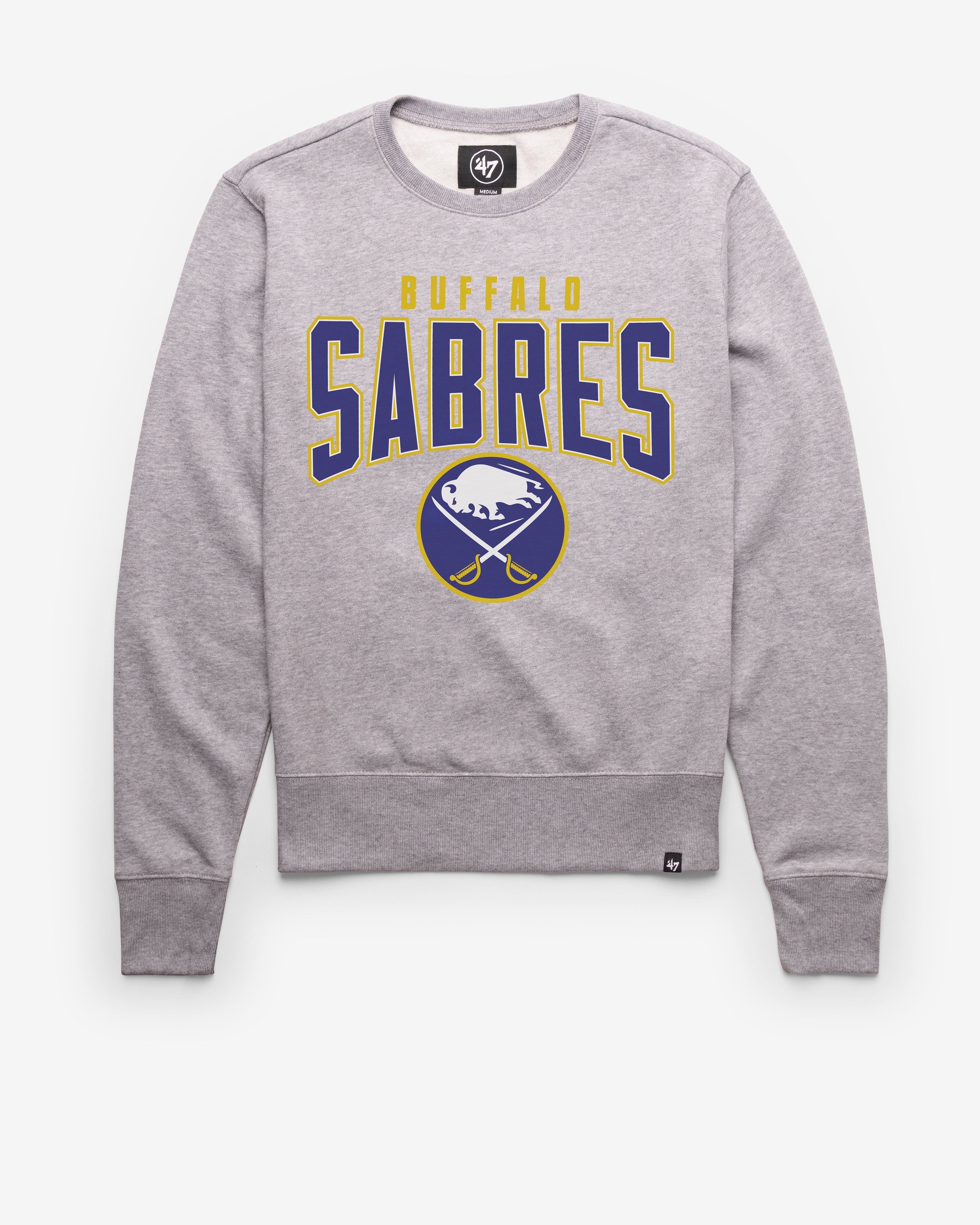 BUFFALO SABRES TEAM ELEMENTS ARCH '47 HEADLINE CREW SLATE GREY