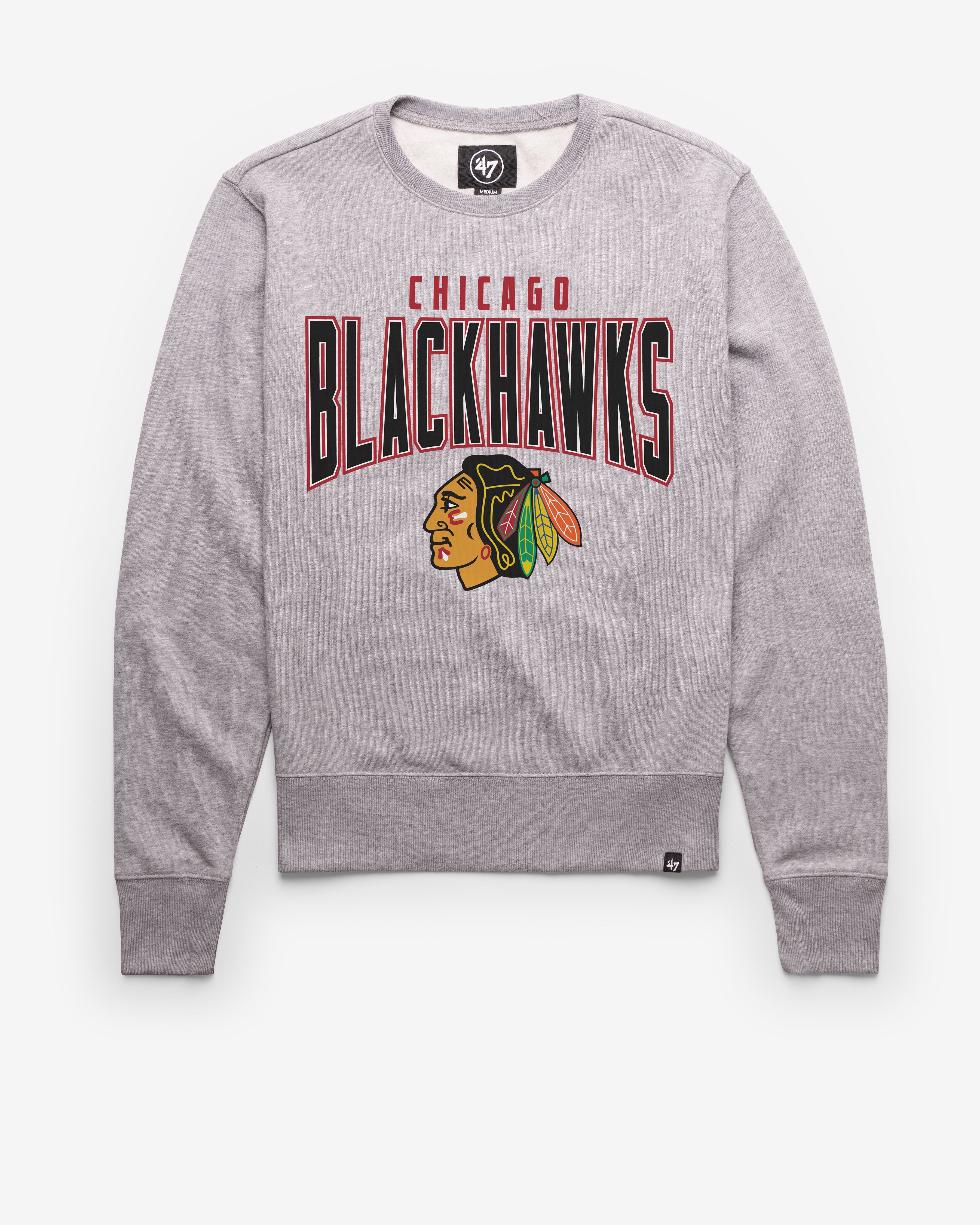 CHICAGO BLACKHAWKS TEAM ELEMENTS ARCH '47 HEADLINE CREW SLATE GREY