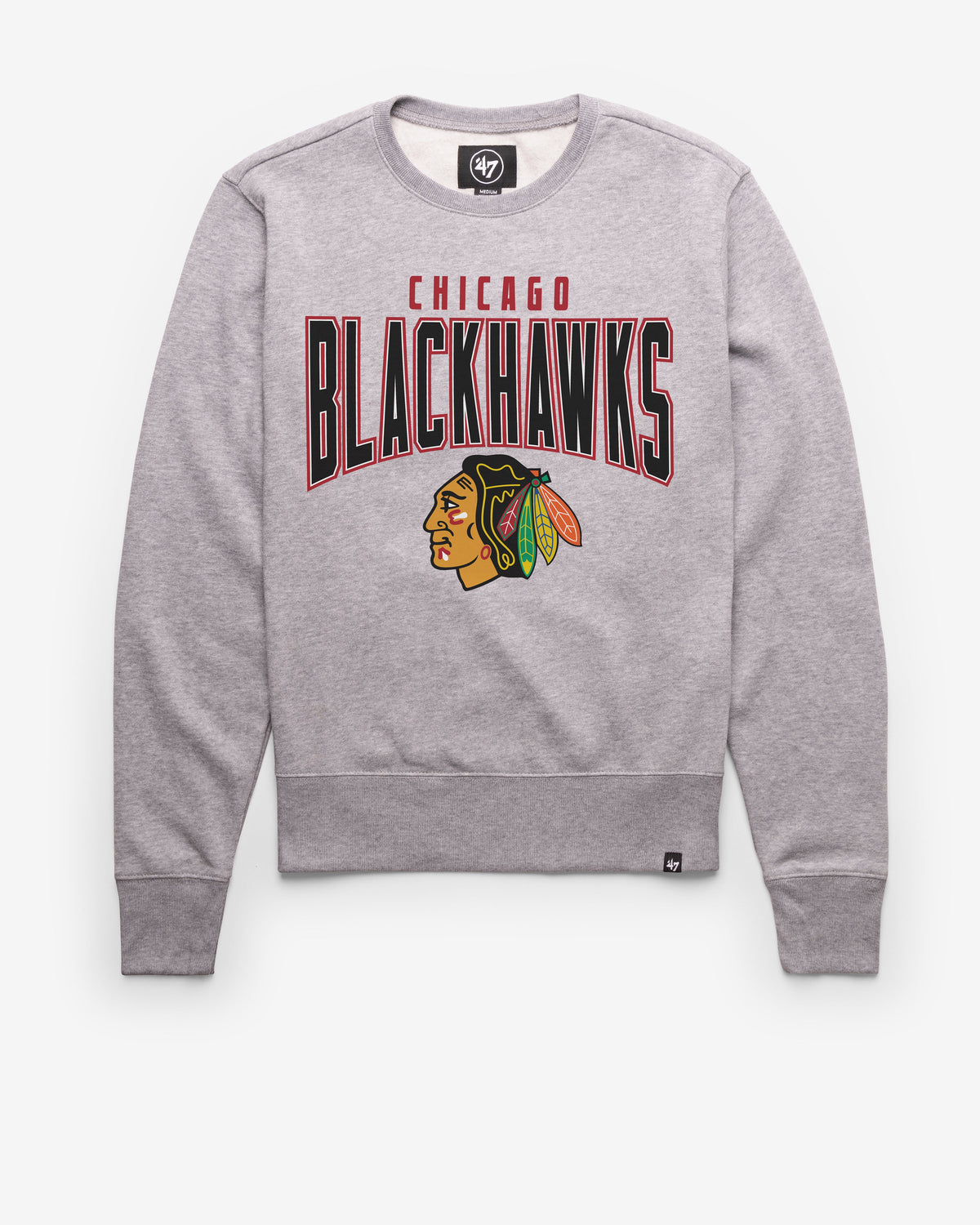 CHICAGO BLACKHAWKS TEAM ELEMENTS ARCH '47 HEADLINE CREW SLATE GREY