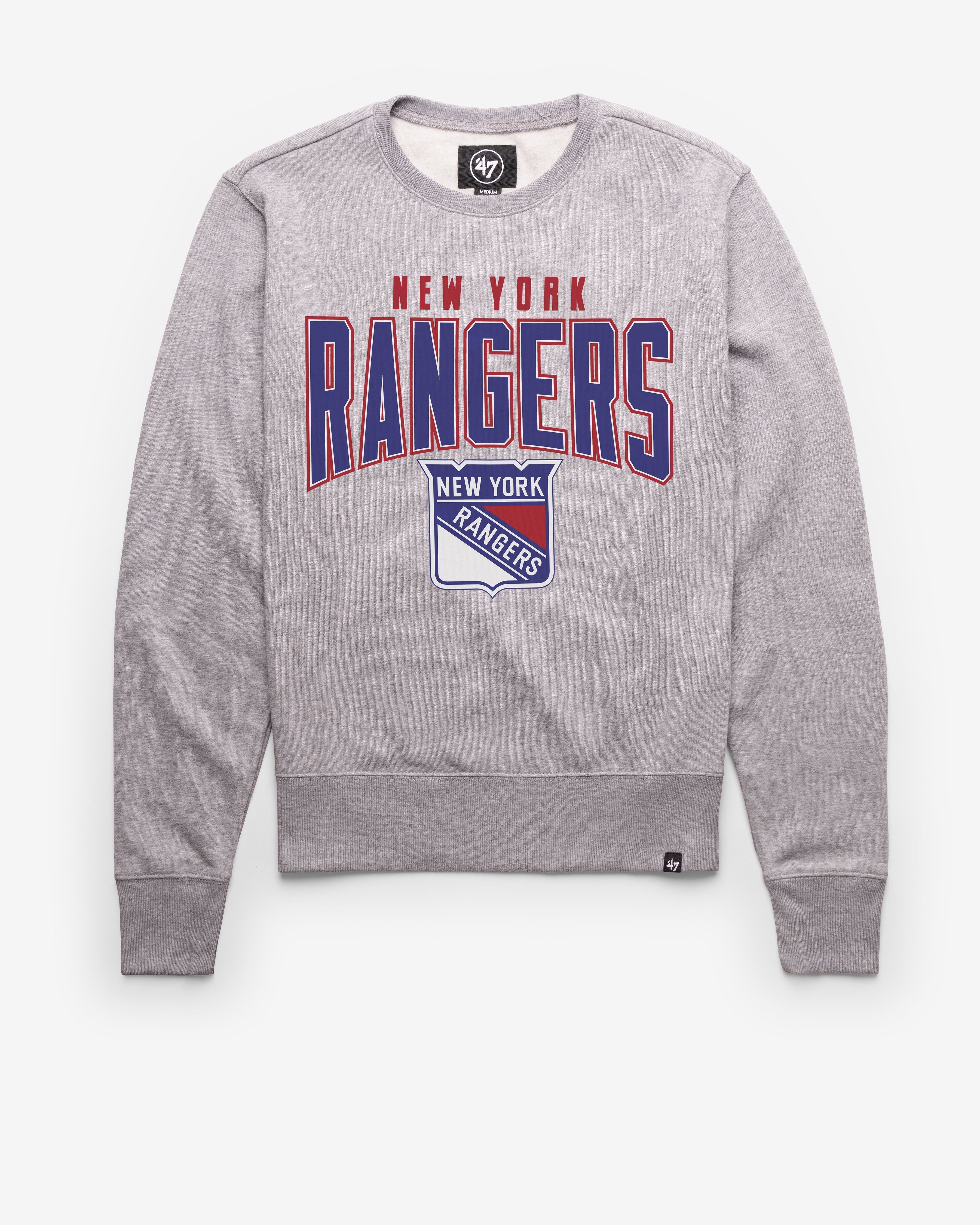 NEW YORK RANGERS TEAM ELEMENTS ARCH '47 HEADLINE CREW SLATE GREY