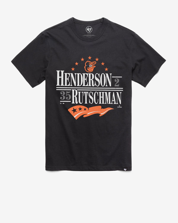 BALTIMORE ORIOLES HENDERSON RUTSCHMAN '47 FRANKLIN TEE FLINT BLACK