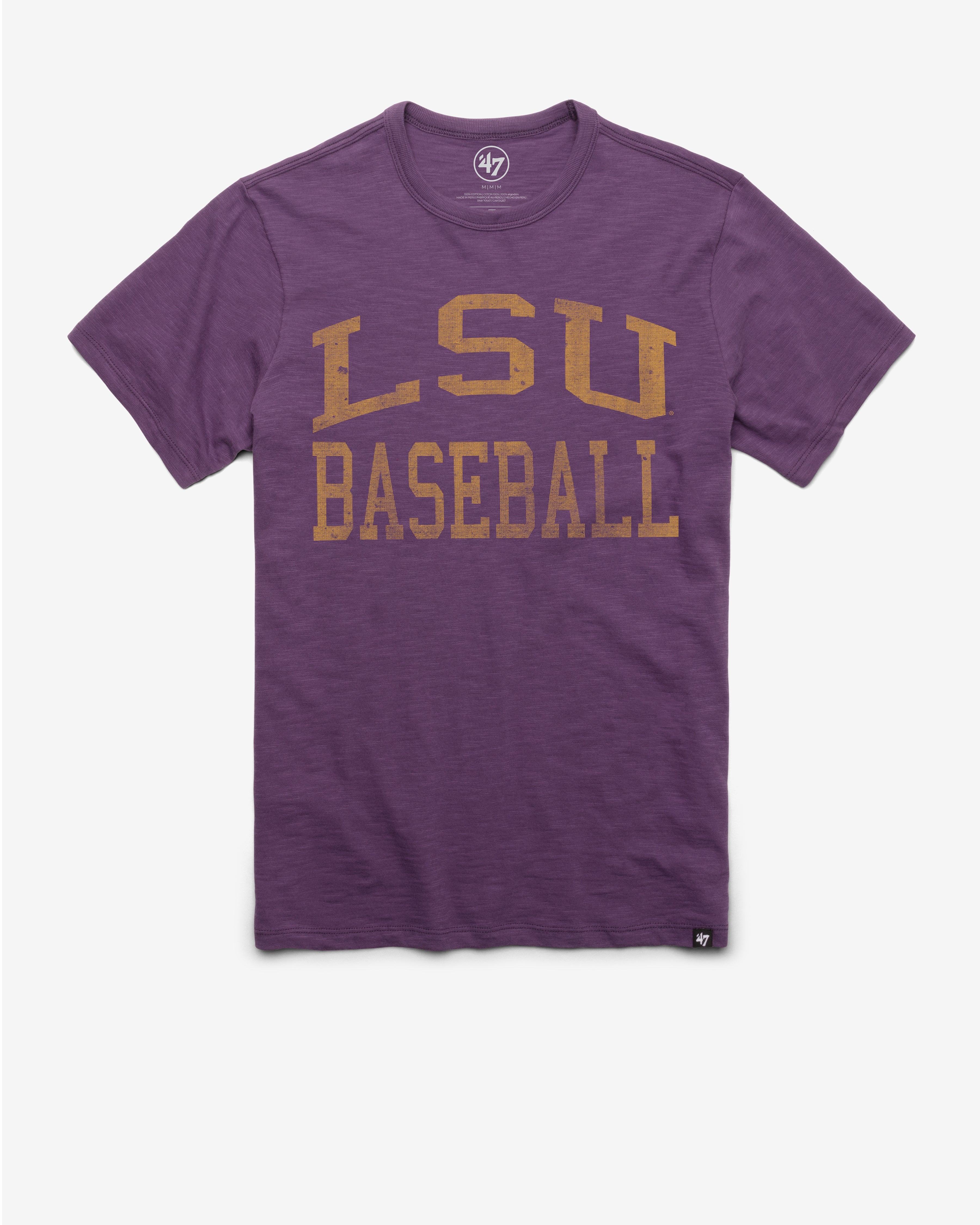 LOUISIANA STATE TIGERS LSU CLASSIC BLOCK '47 SCRUM TEE GRAPE