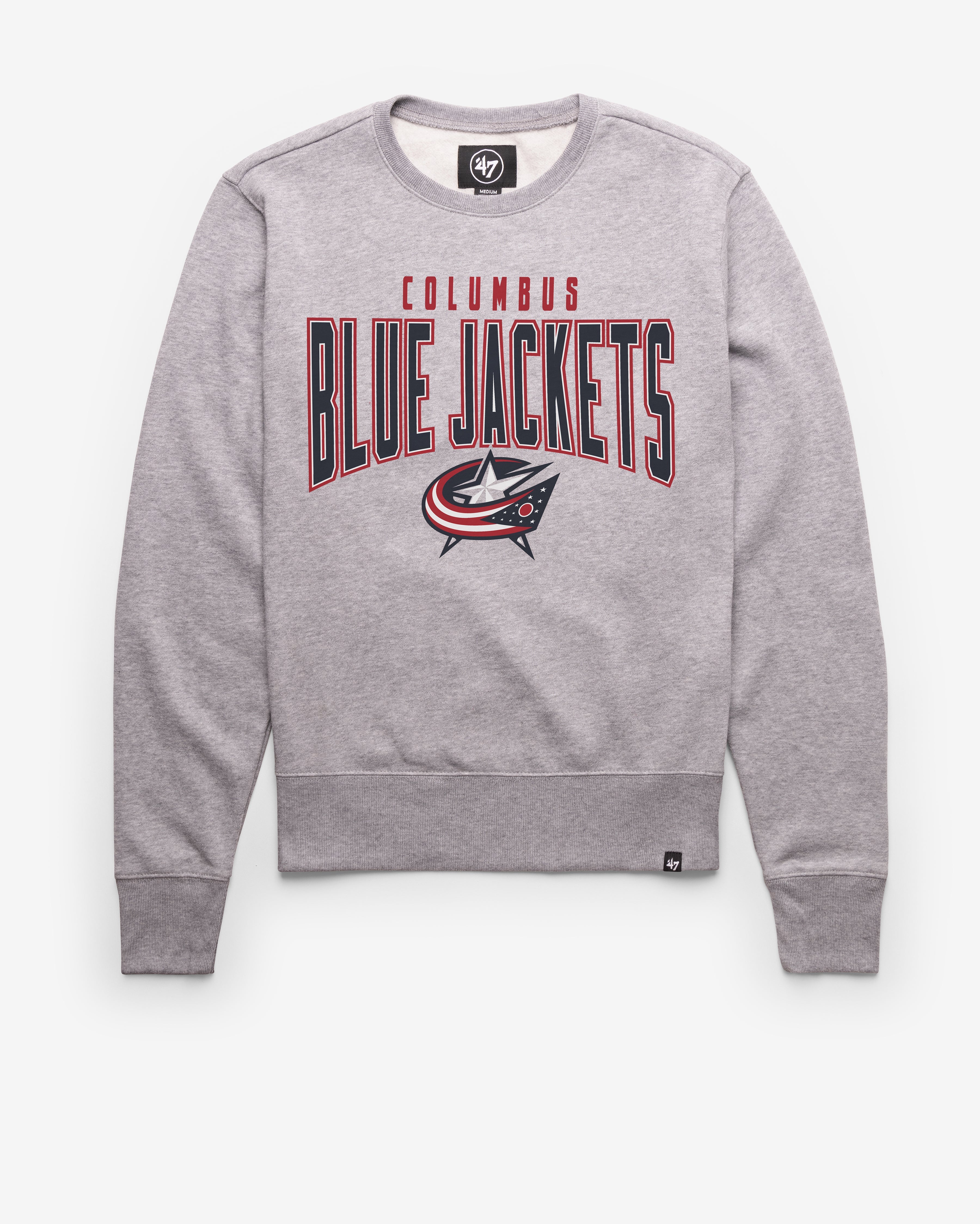 COLUMBUS BLUE JACKETS TEAM ELEMENTS ARCH '47 HEADLINE CREW SLATE GREY