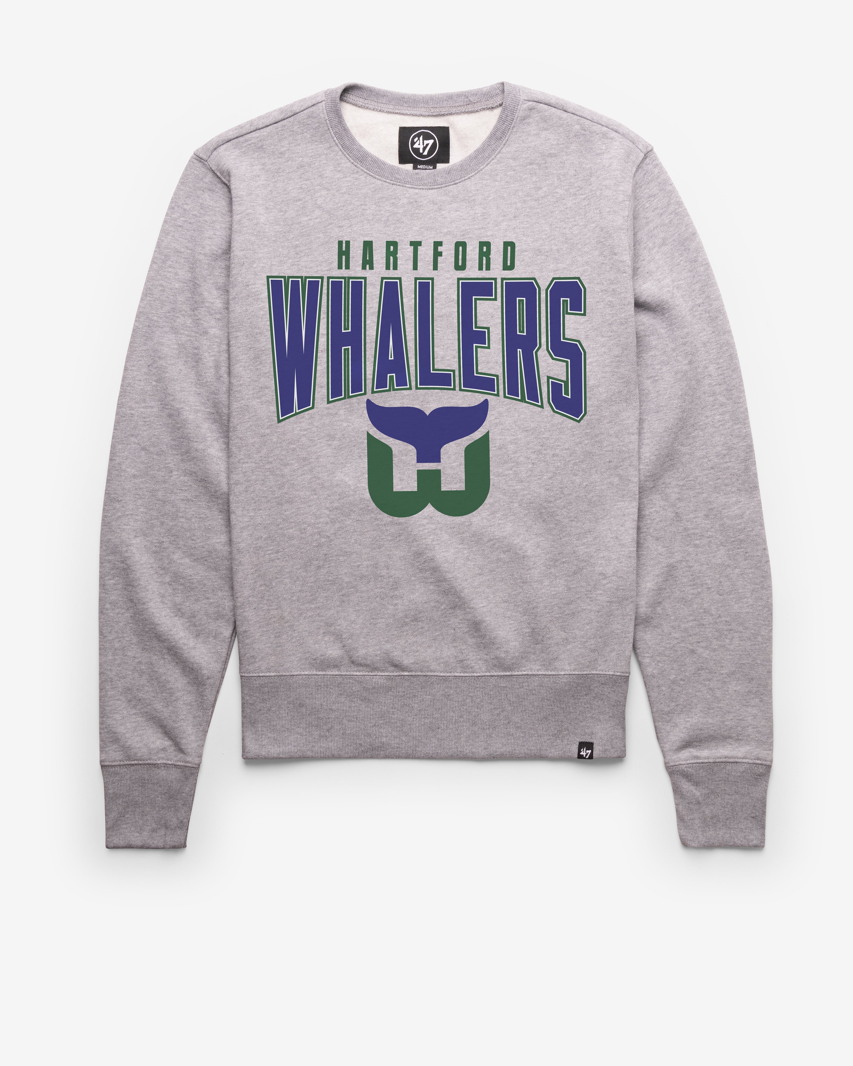 HARTFORD WHALERS VINTAGE TEAM ELEMENTS ARCH '47 HEADLINE CREW SLATE GREY