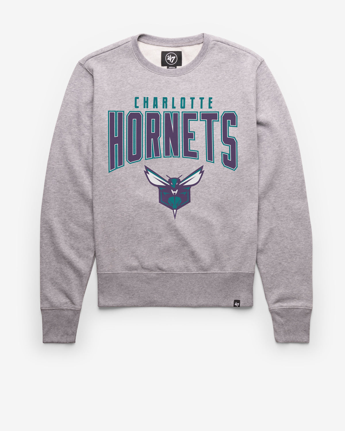 CHARLOTTE HORNETS TEAM ELEMENTS ARCH '47 HEADLINE CREW SLATE GREY