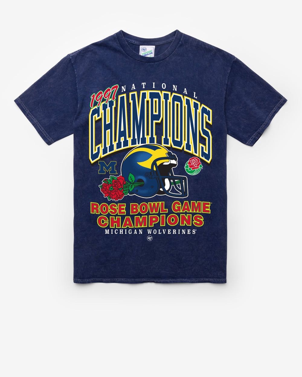 MICHIGAN WOLVERINES H-BOWLS LOCKER VINTAGE '47 TUBULAR TEE DT NAVY