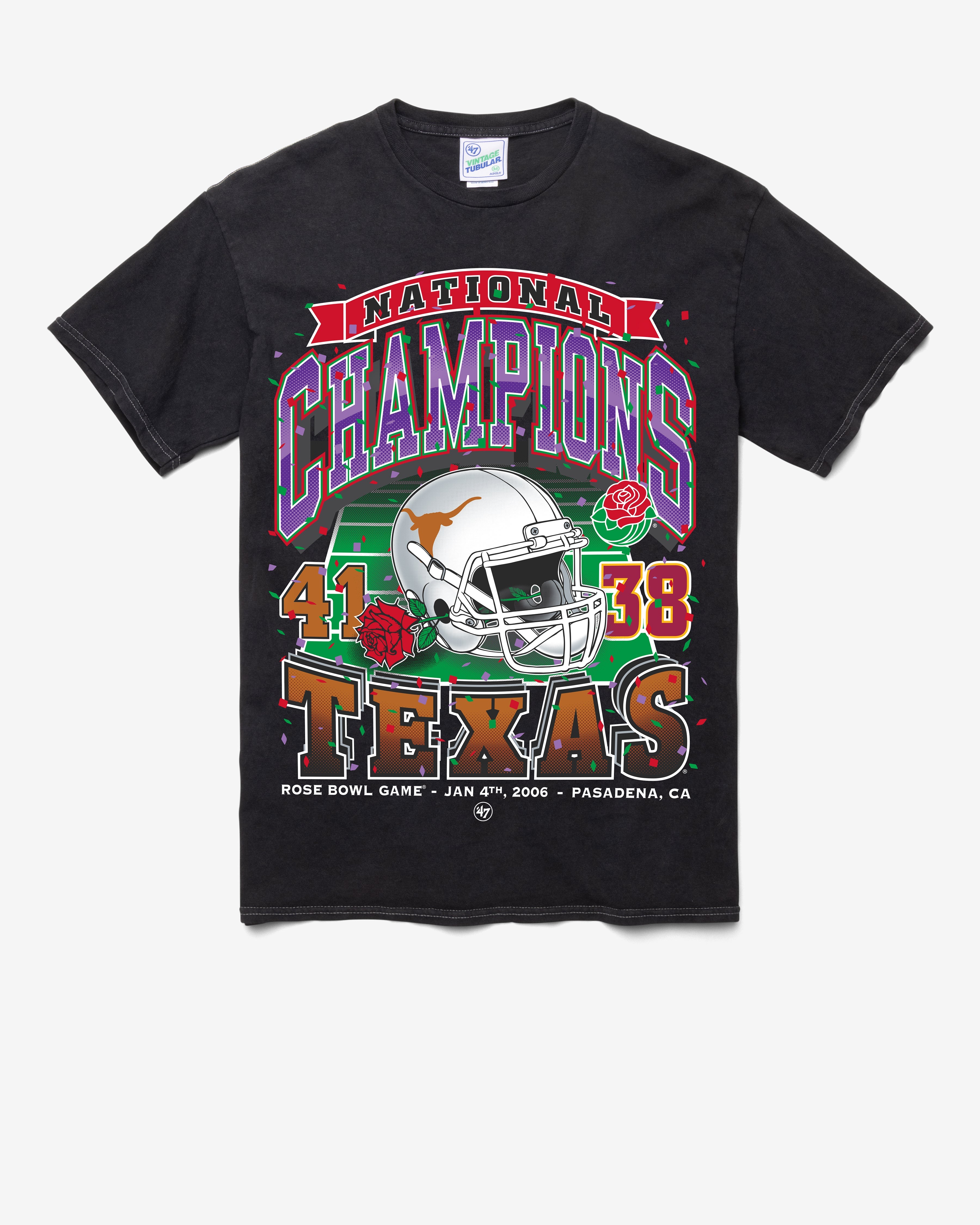 TEXAS LONGHORNS H-BOWLS LOCKER VINTAGE '47 TUBULAR TEE DT BLACK