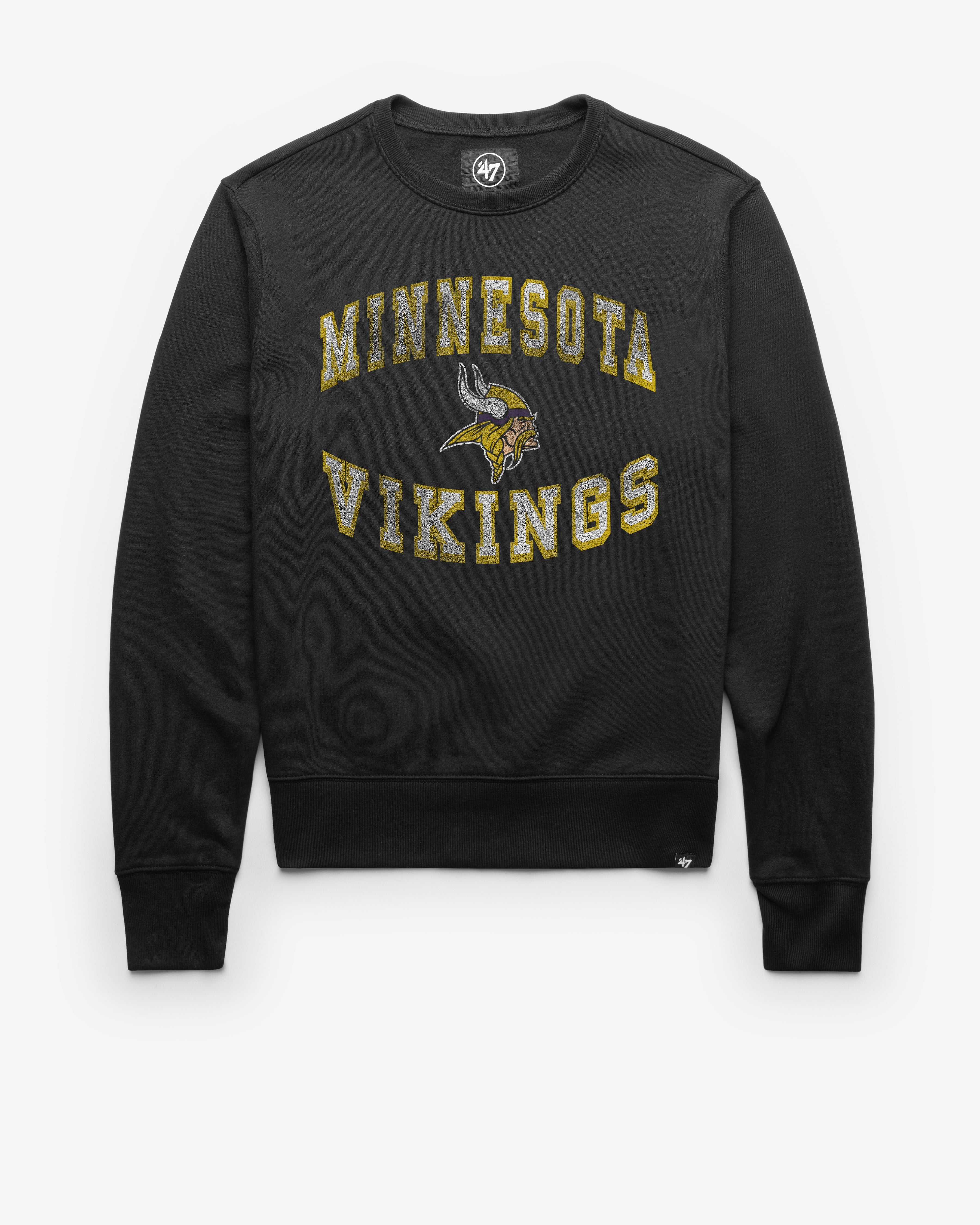 MINNESOTA VIKINGS DOUBLE ARCH '47 HEADLINE CREW JET BLACK