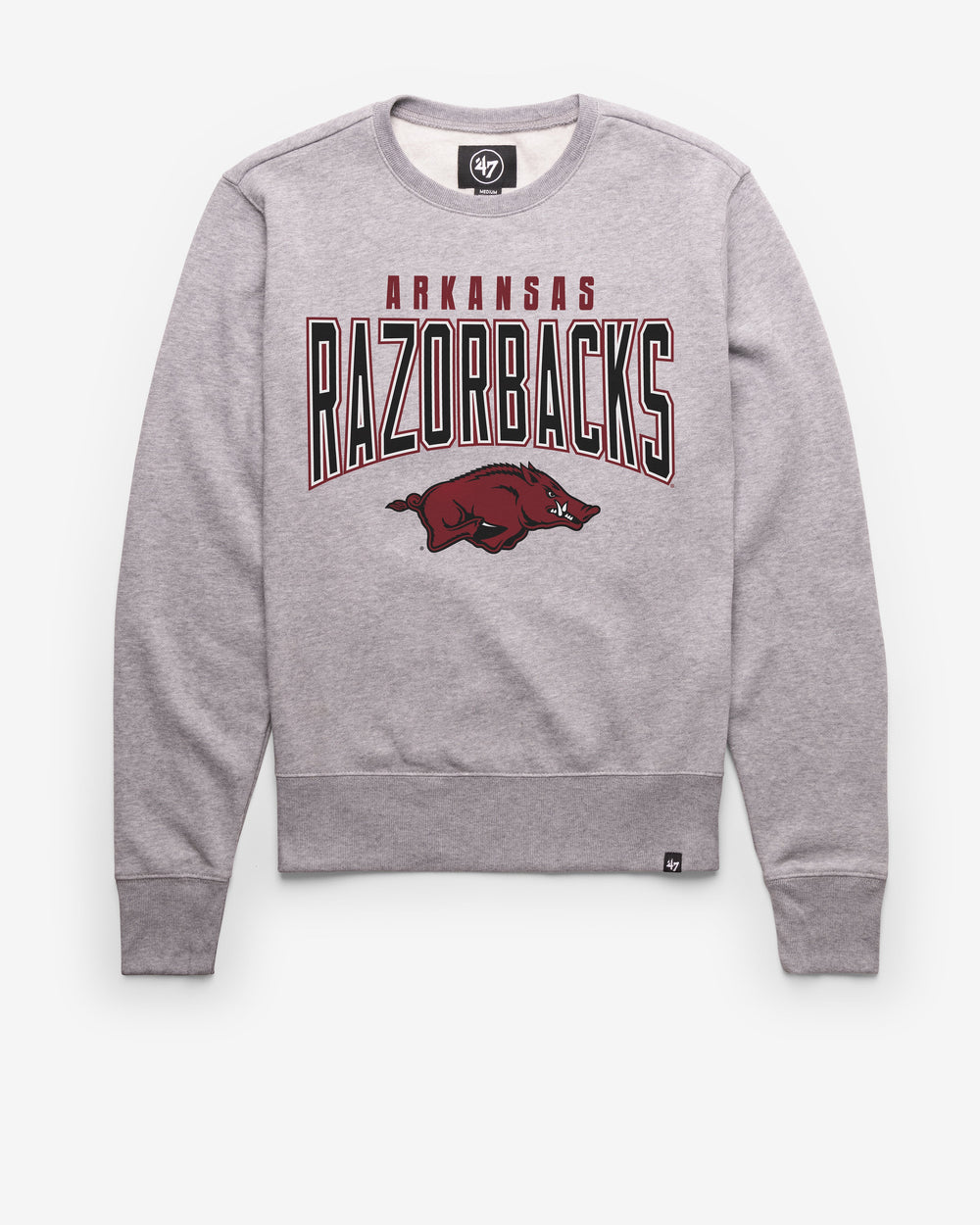 ARKANSAS RAZORBACKS TEAM ELEMENTS ARCH '47 HEADLINE CREW SLATE GREY