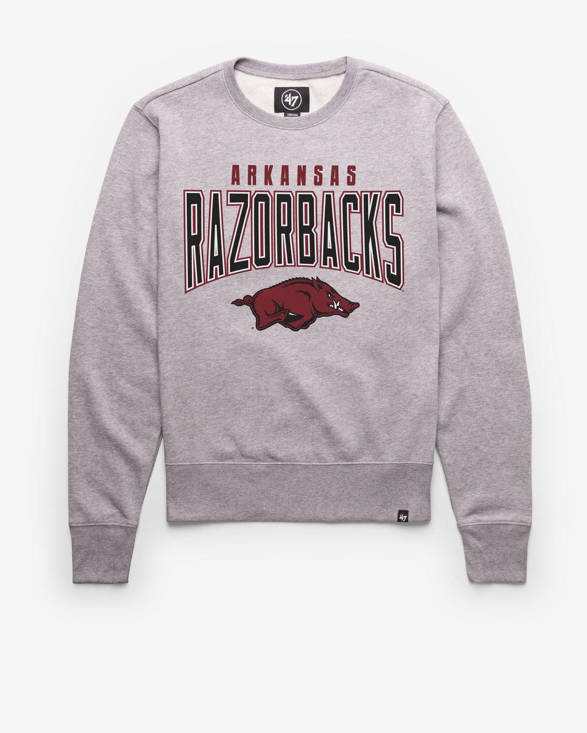 ARKANSAS RAZORBACKS TEAM ELEMENTS ARCH '47 HEADLINE CREW SLATE GREY