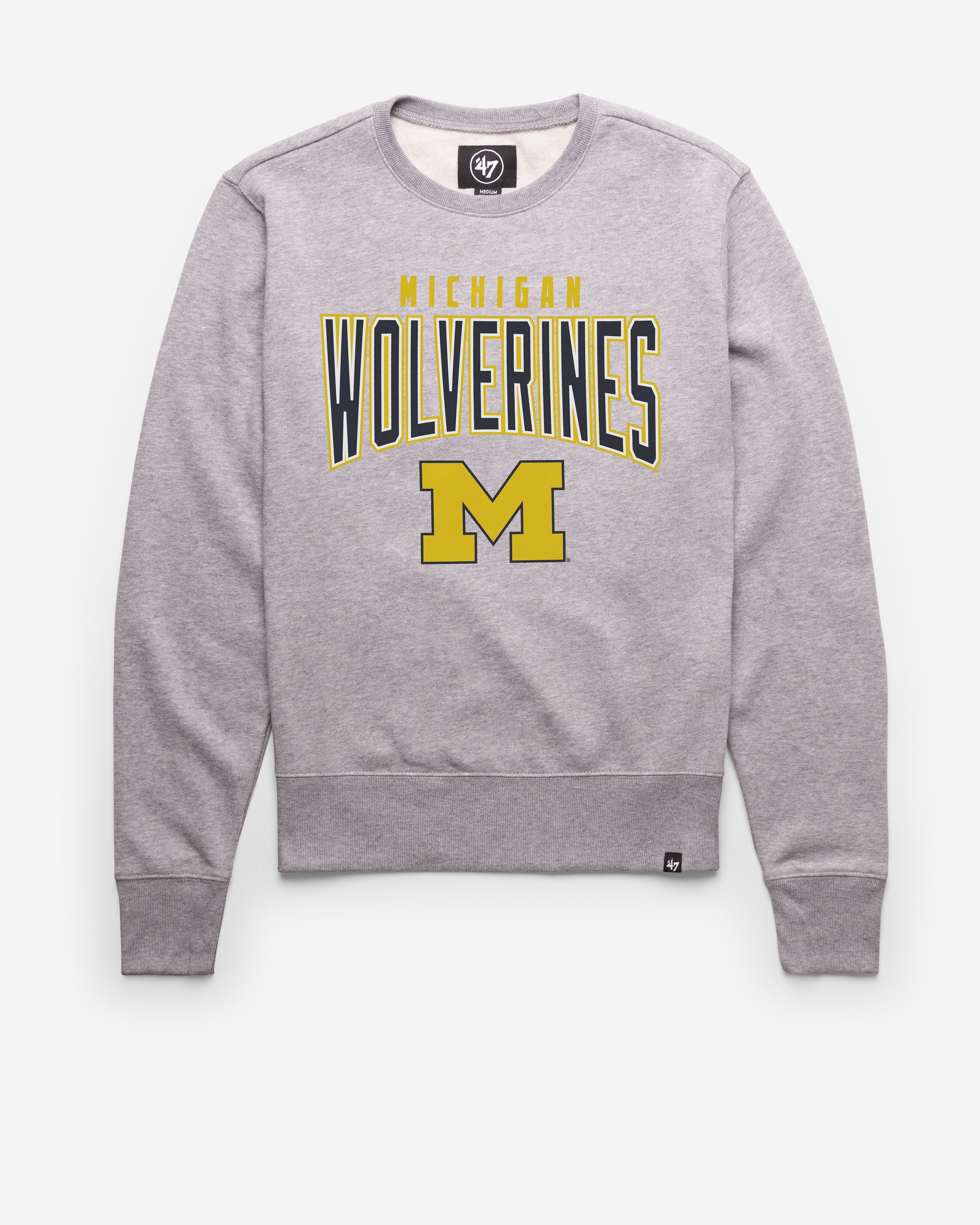 MICHIGAN WOLVERINES TEAM ELEMENTS ARCH '47 HEADLINE CREW SLATE GREY