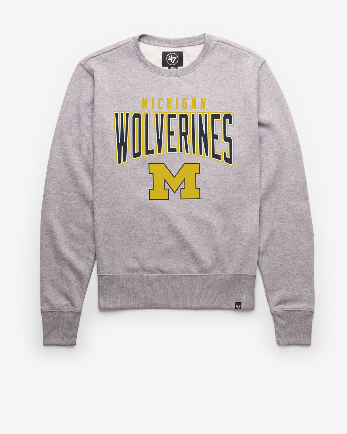 MICHIGAN WOLVERINES TEAM ELEMENTS ARCH '47 HEADLINE CREW SLATE GREY
