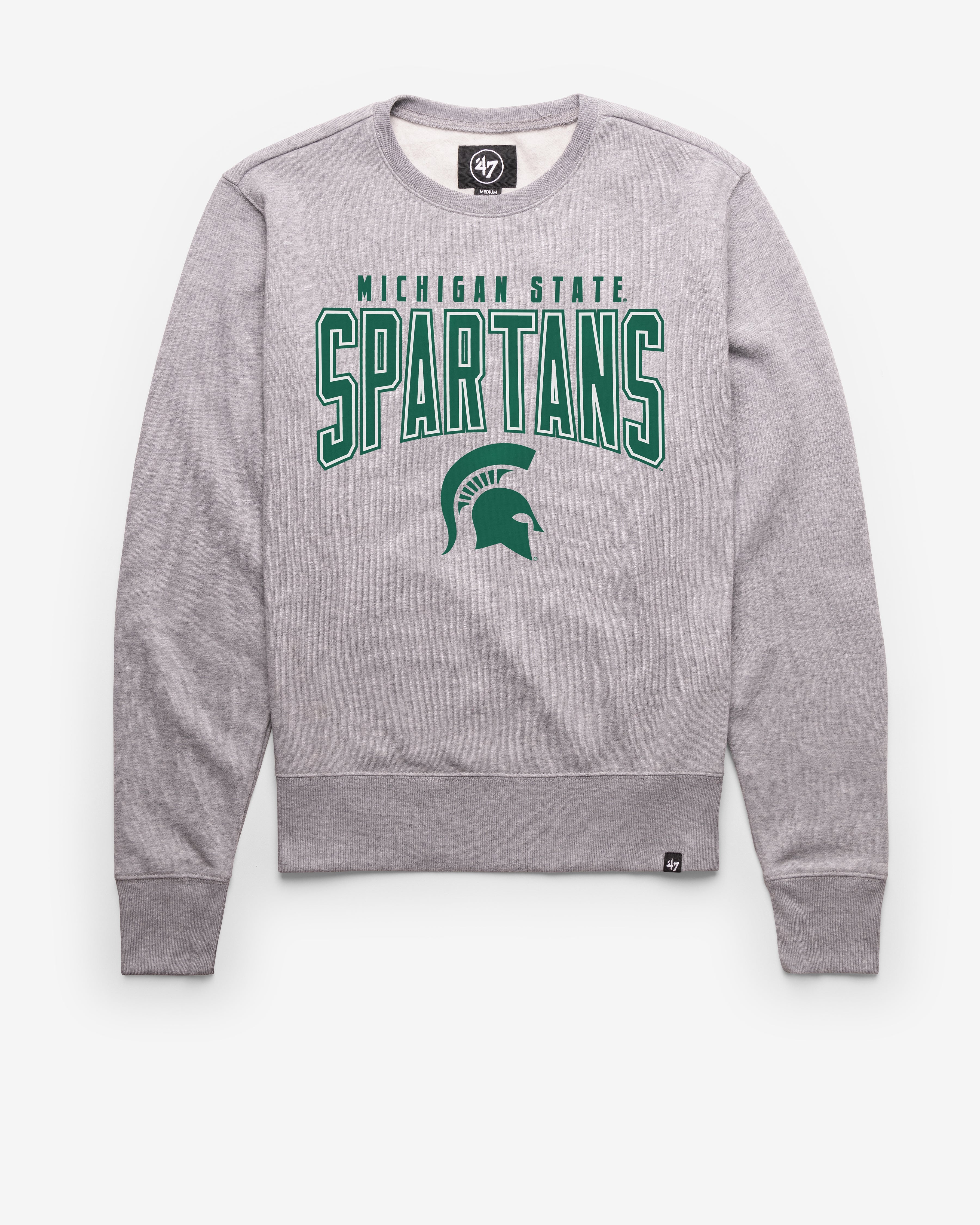 MICHIGAN STATE SPARTANS TEAM ELEMENTS ARCH '47 HEADLINE CREW SLATE GREY