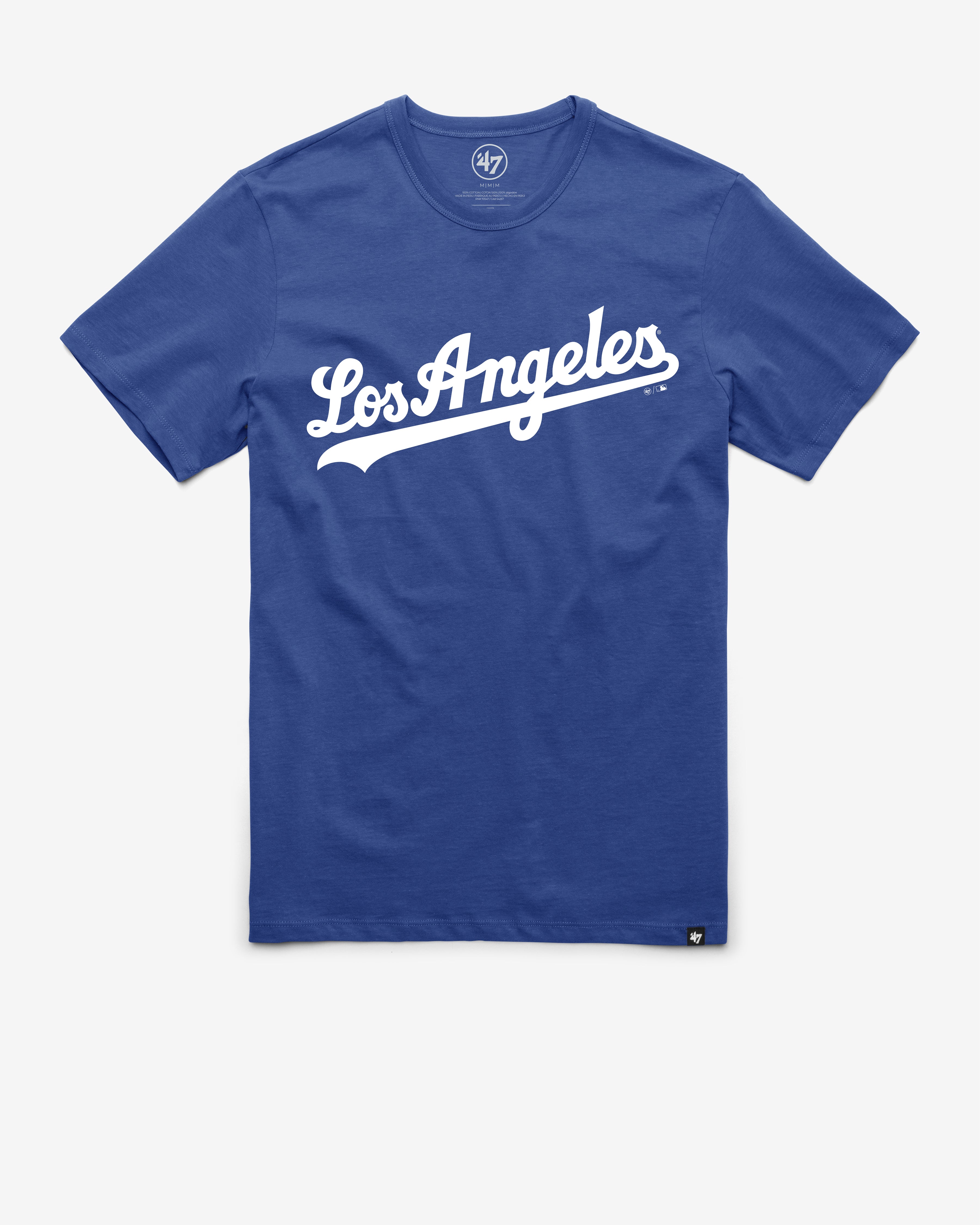 LOS ANGELES DODGERS WORDMARK '47 FRANKLIN TEE JETTY BLUE