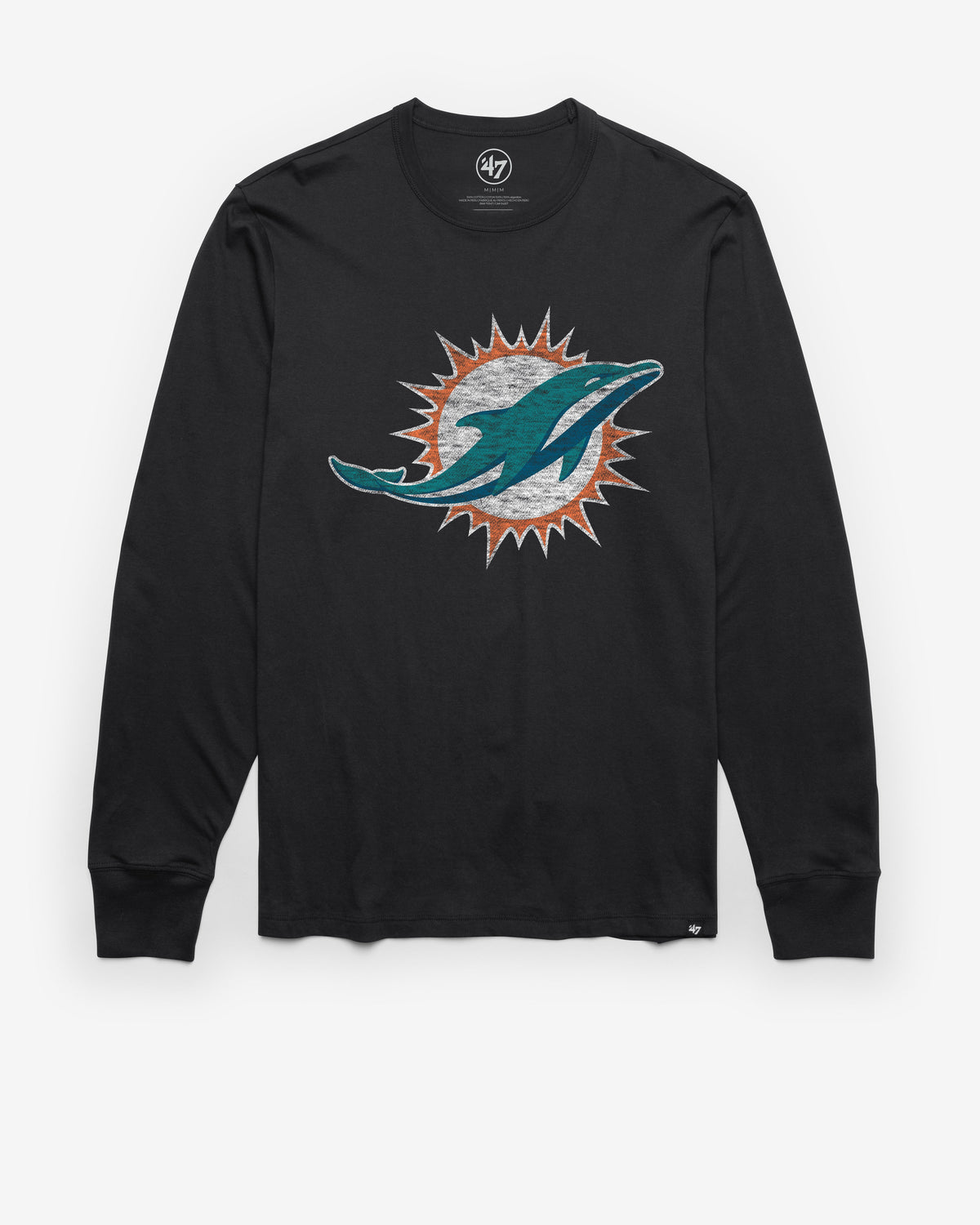 MIAMI DOLPHINS PREMIER '47 FRANKLIN LONG SLEEVE TEE FLINT BLACK
