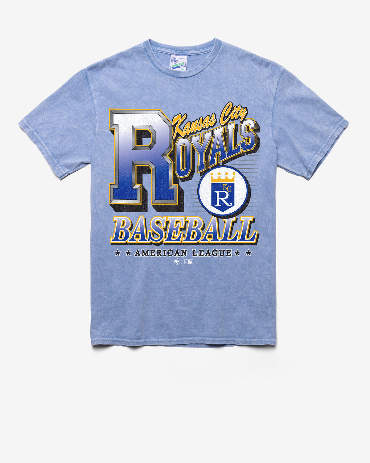 KANSAS CITY ROYALS COOPERSTOWN LOCKER VINTAGE '47 TUBULAR TEE DT SKY BLUE