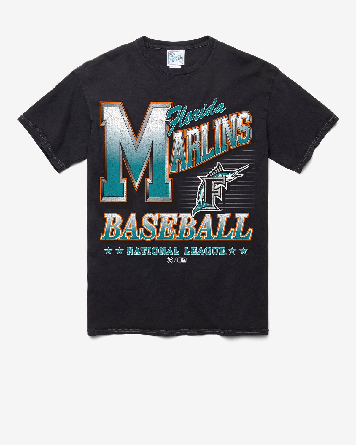 MIAMI MARLINS COOPERSTOWN LOCKER VINTAGE '47 TUBULAR TEE DT BLACK