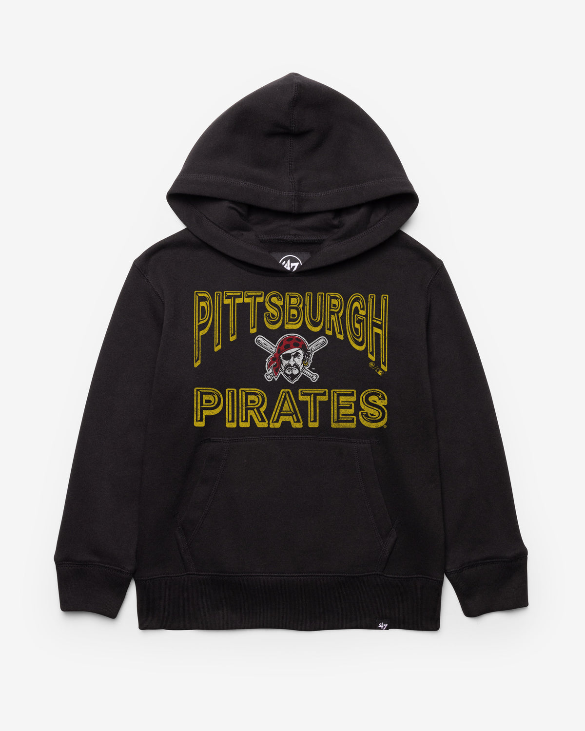 PITTSBURGH PIRATES FAN OUT '47 HEADLINE HOOD KIDS JET BLACK
