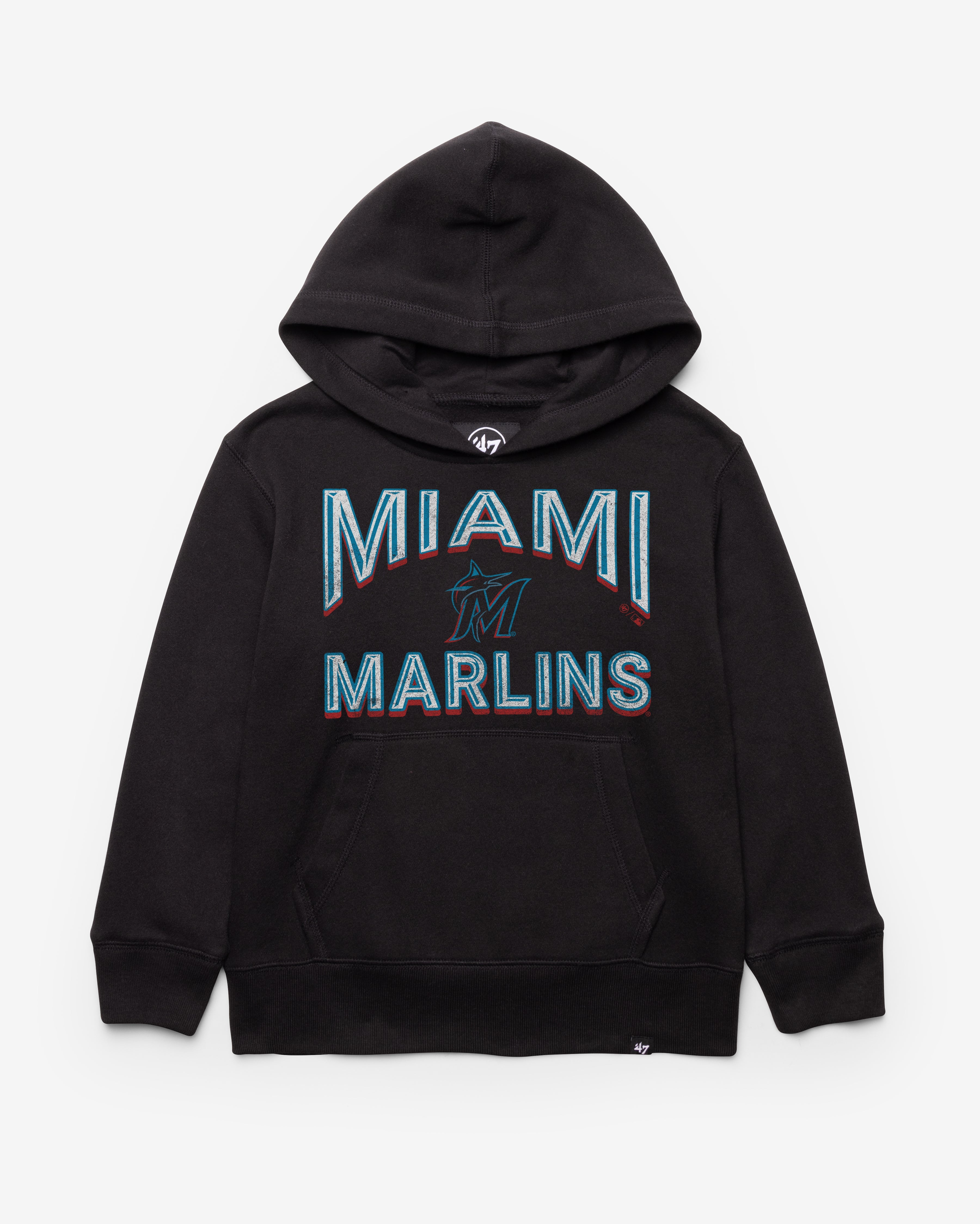 MIAMI MARLINS FAN OUT '47 HEADLINE HOOD KIDS JET BLACK