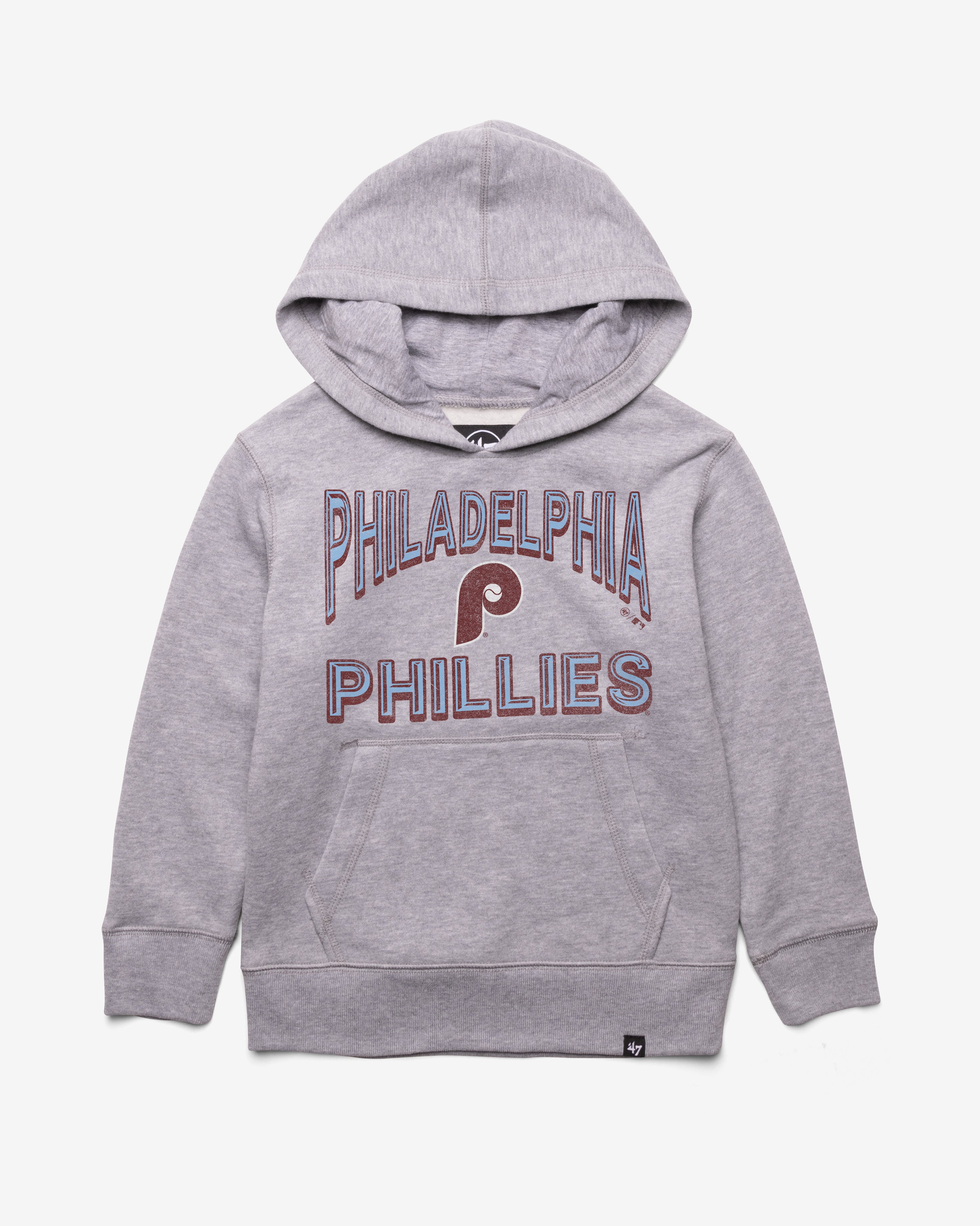 PHILADELPHIA PHILLIES COOPERST FAN OUT '47 HEADLINE HOOD KIDS SLATE GREY