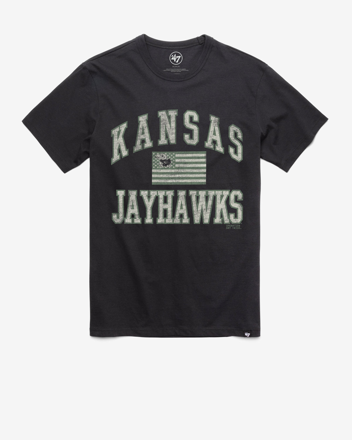 KANSAS JAYHAWKS OHT MAJOR '47 FRANKLIN TEE FLINT BLACK
