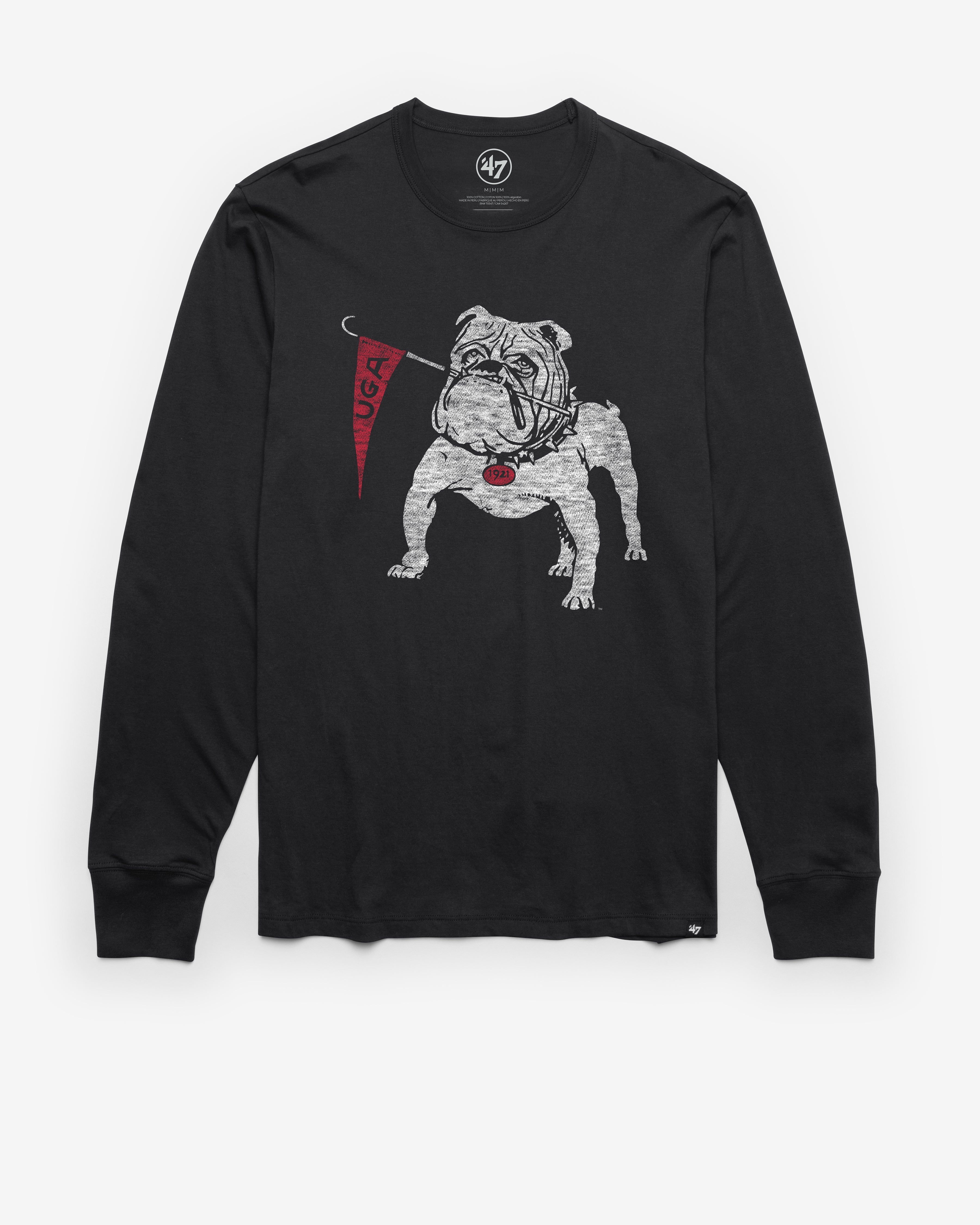 GEORGIA BULLDOGS VINTAGE PREMIER '47 FRANKLIN LONG SLEEVE TEE FLINT BLACK