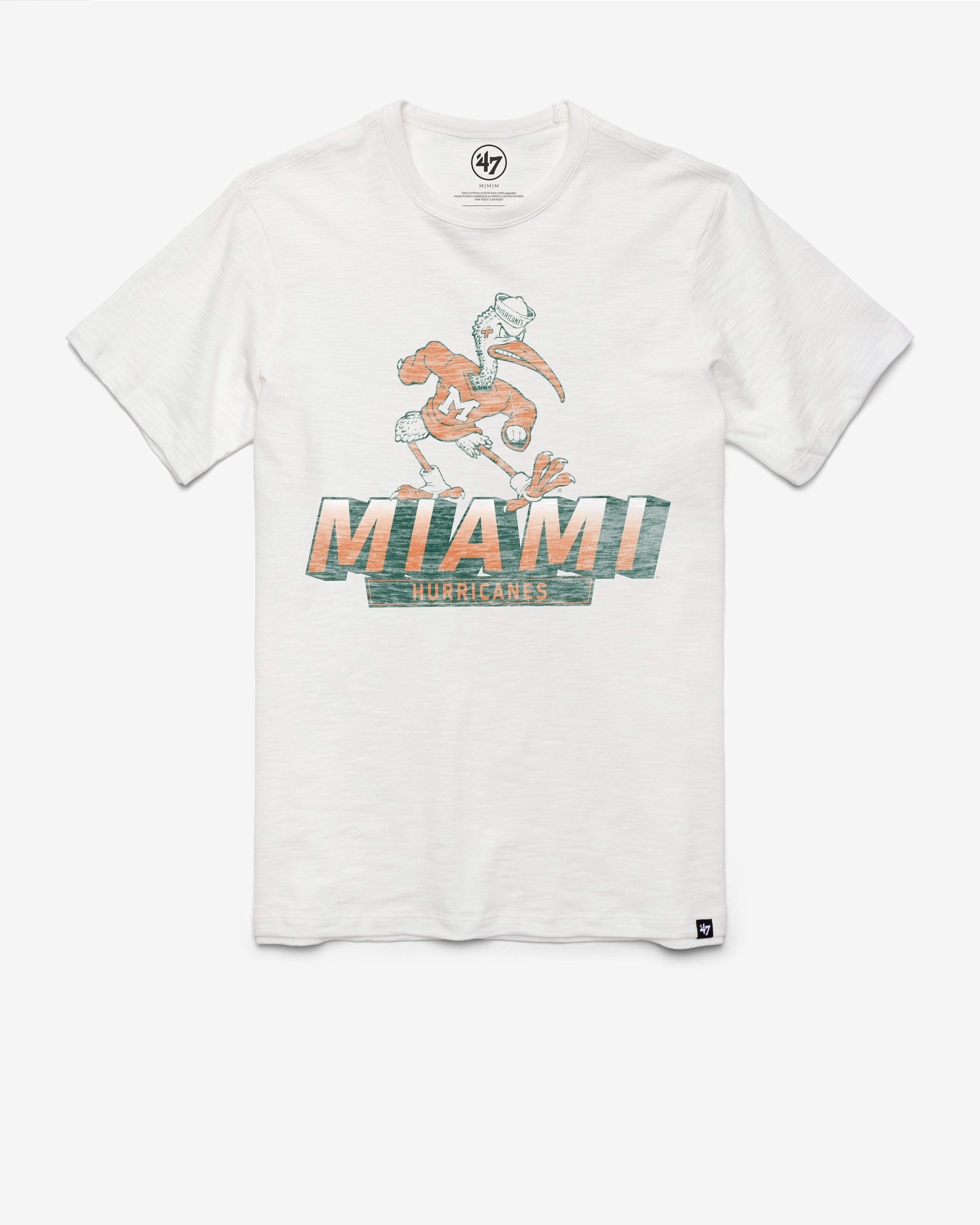 MIAMI HURRICANES VINTAGE TOPSIDE '47 SCRUM TEE WHITE WASH