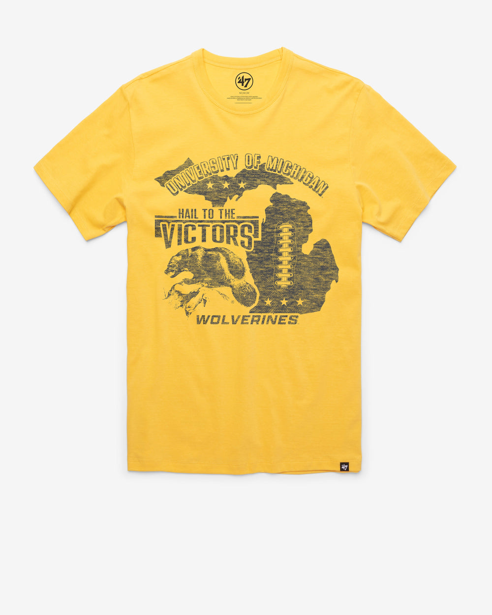 MICHIGAN WOLVERINES VINTAGE REGIONAL '47 FRANKLIN TEE GOLDFINCH