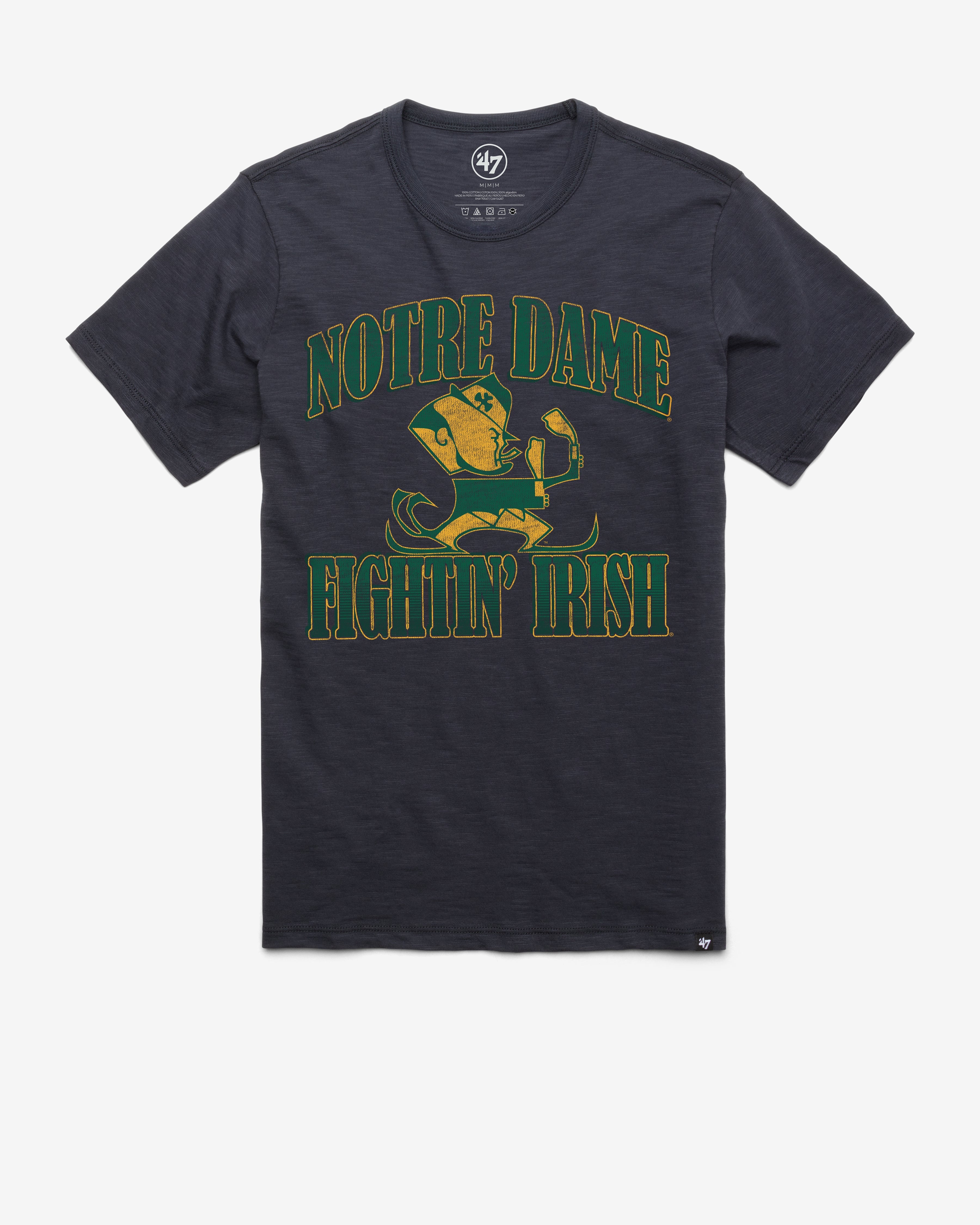 NOTRE DAME FIGHTING IRISH VINTAGE OVERRUN '47 SCRUM TEE FALL NAVY