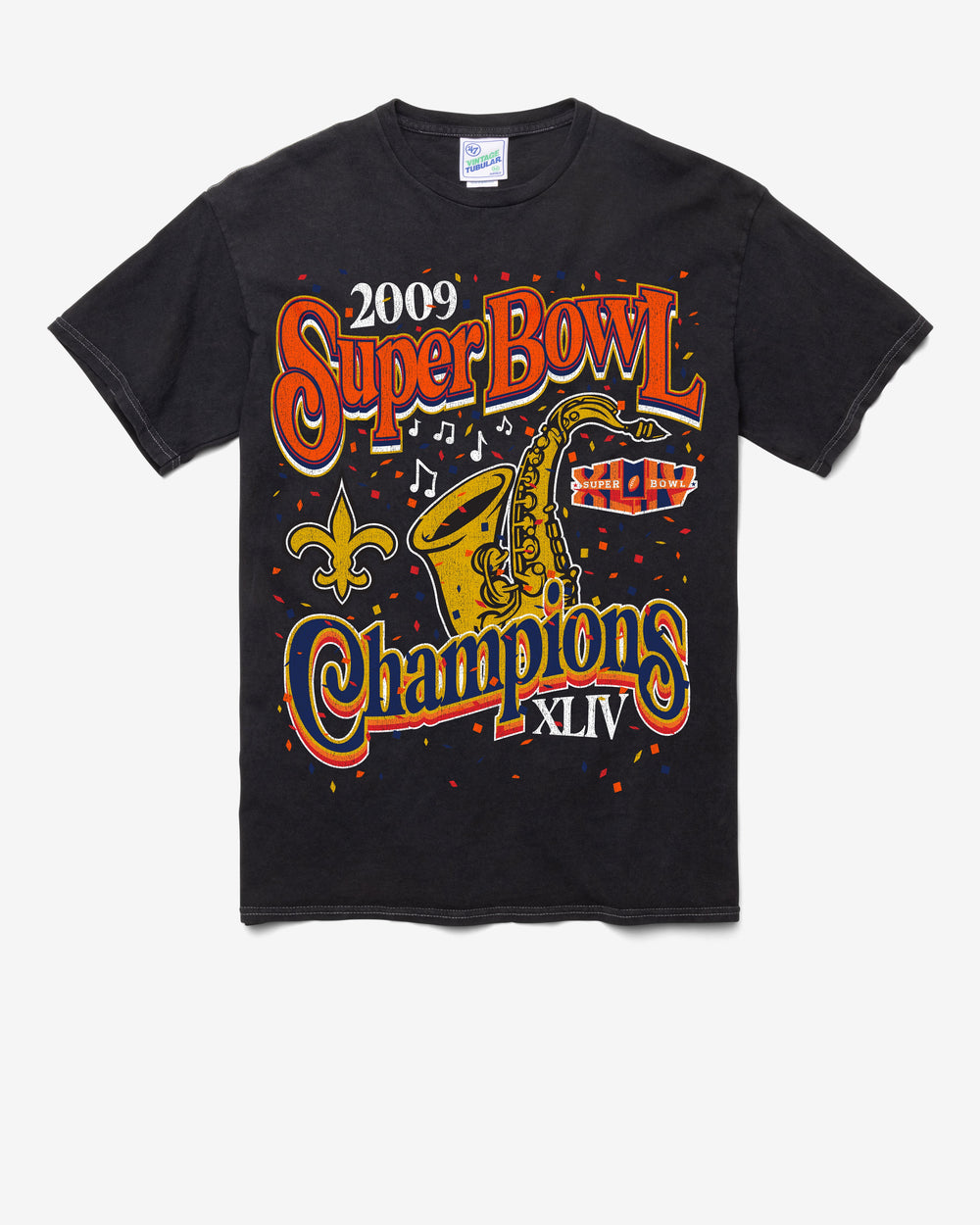 NEW ORLEANS SAINTS SB GRIDIRON LOCKER VINTAGE '47 TUBULAR TEE DT BLACK