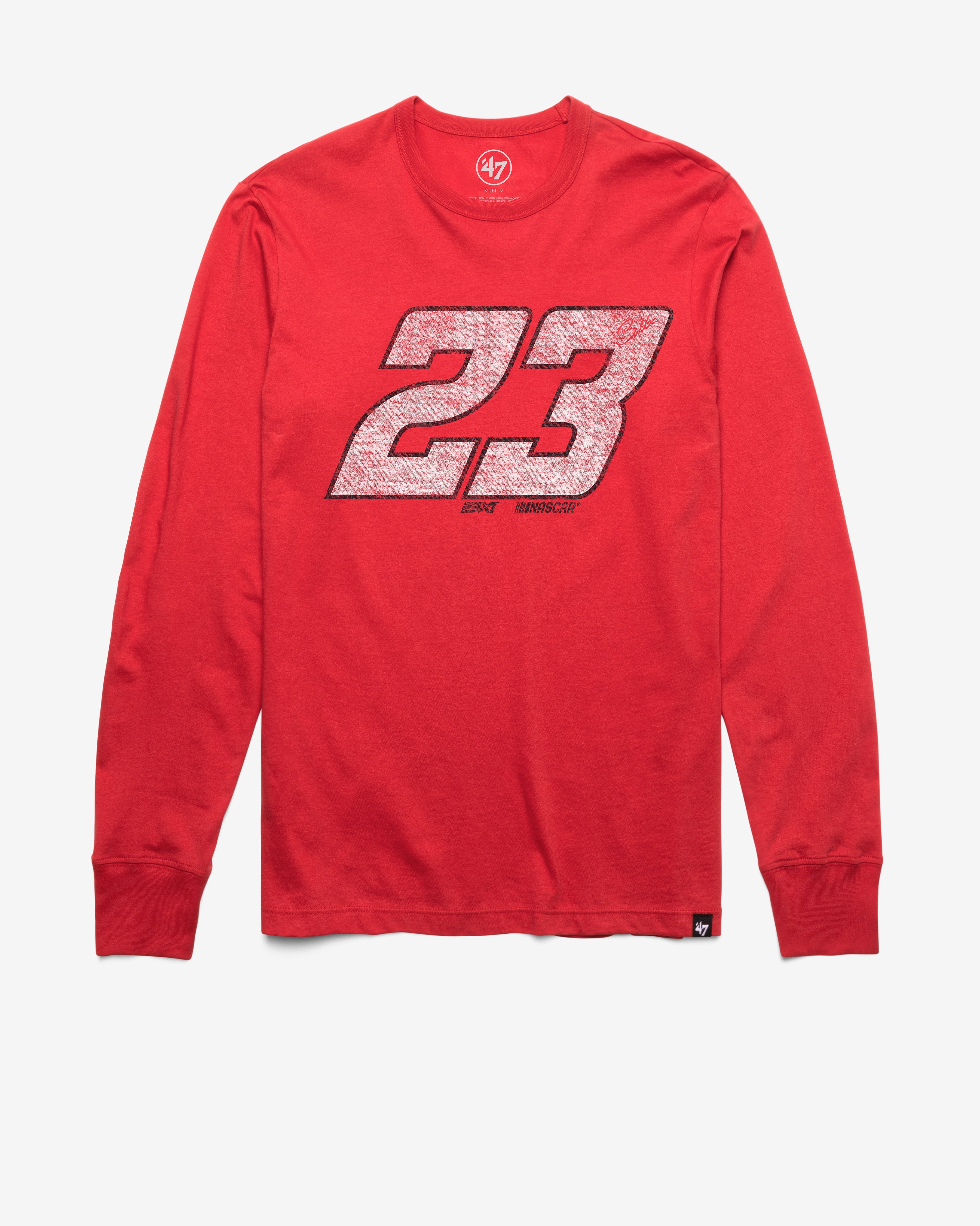 NASCAR BUBBA WALLACE 23XI RACING DRIVER '47 FRANKLIN LONG SLEEVE TEE RACER RED