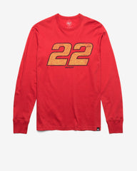 NASCAR JOEY LOGANO TEAM PENSKE DRIVER '47 FRANKLIN LONG SLEEVE TEE RACER RED