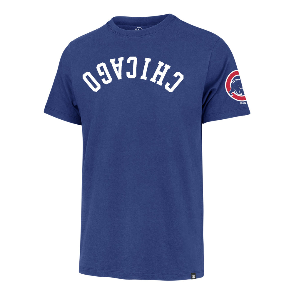 CHICAGO CUBS UPSIDE DOWN TWO PEAT '47 FRANKLIN TEE JETTY BLUE