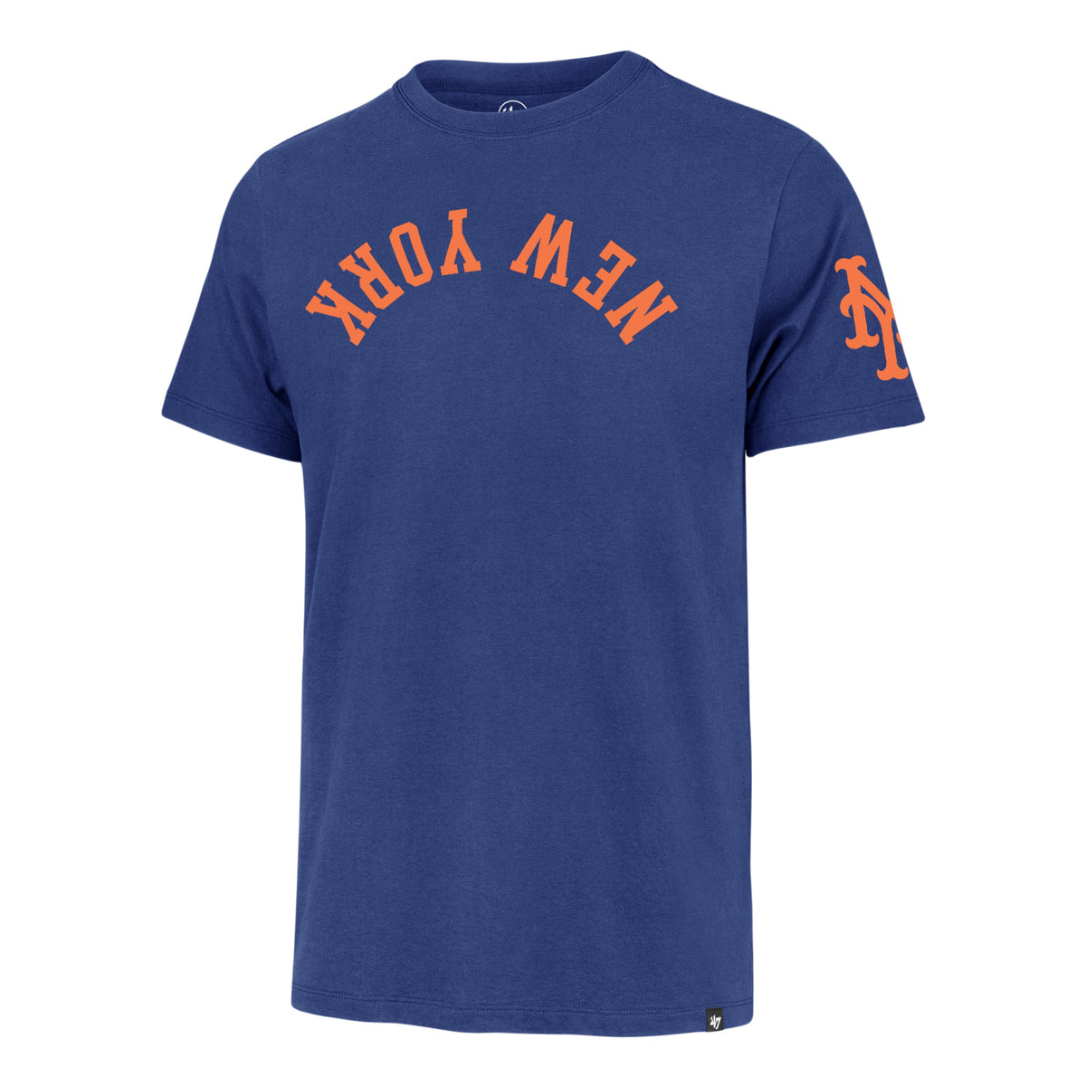 NEW YORK METS UPSIDE DOWN TWO PEAT '47 FRANKLIN TEE JETTY BLUE