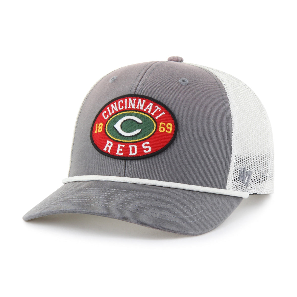 CINCINNATI REDS TIDE SWEEP ROPE '47 TRUCKER DARK GRAY