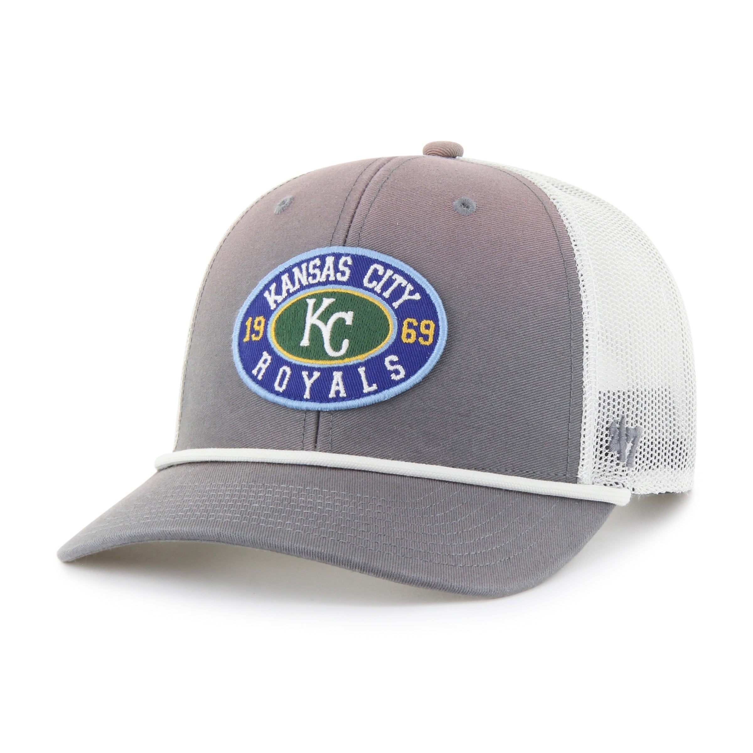 KANSAS CITY ROYALS TIDE SWEEP ROPE '47 TRUCKER DARK GRAY