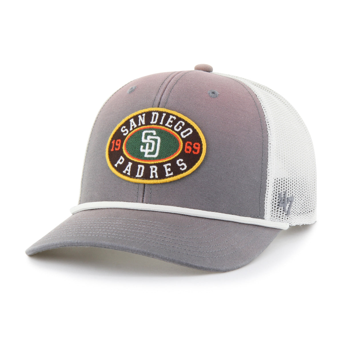 SAN DIEGO PADRES TIDE SWEEP ROPE '47 TRUCKER DARK GRAY