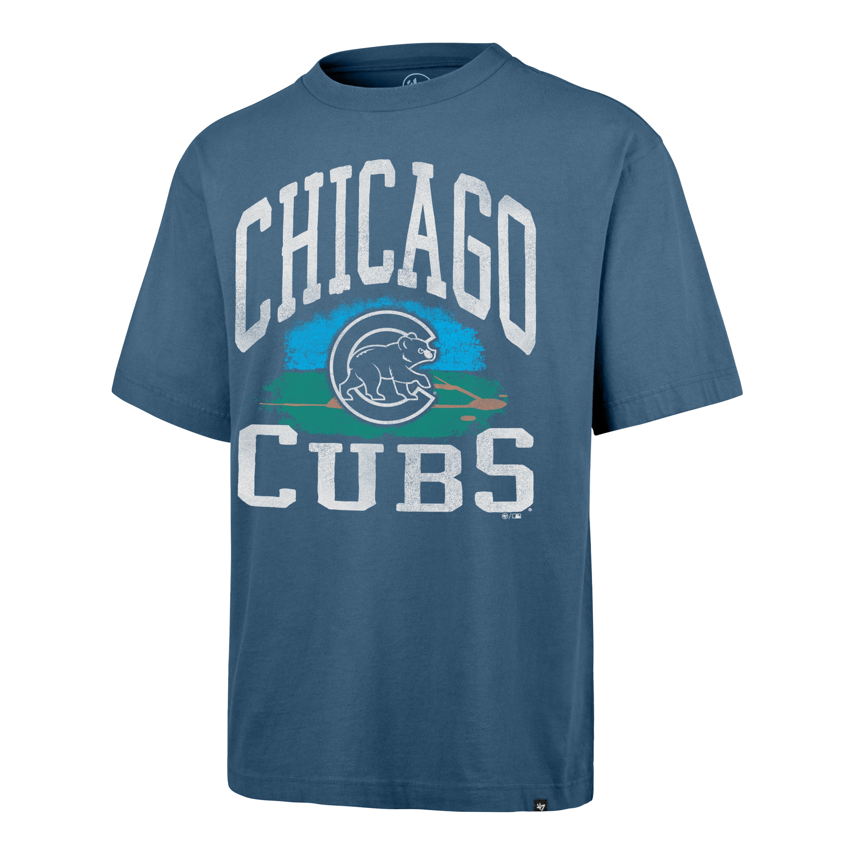 CHICAGO CUBS CLOUDFIELD MONTAUK '47 FOUNDATION TEE DUSTED TIMBER BLUE