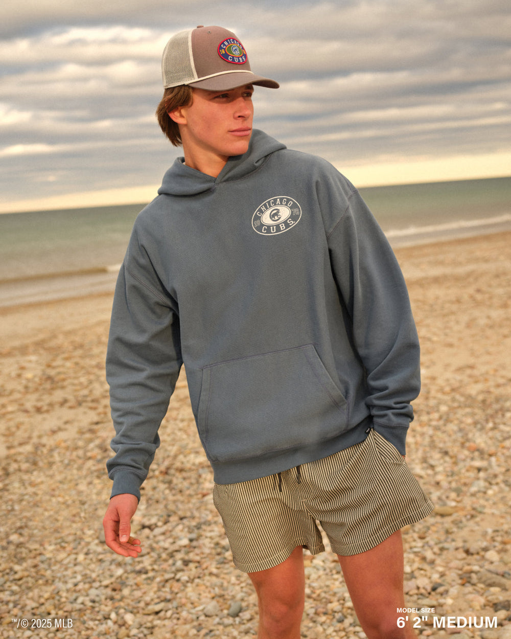 LOS ANGELES DODGERS HOOKLINE '47 RIVER HOODIE DUSTED TIMBER BLUE