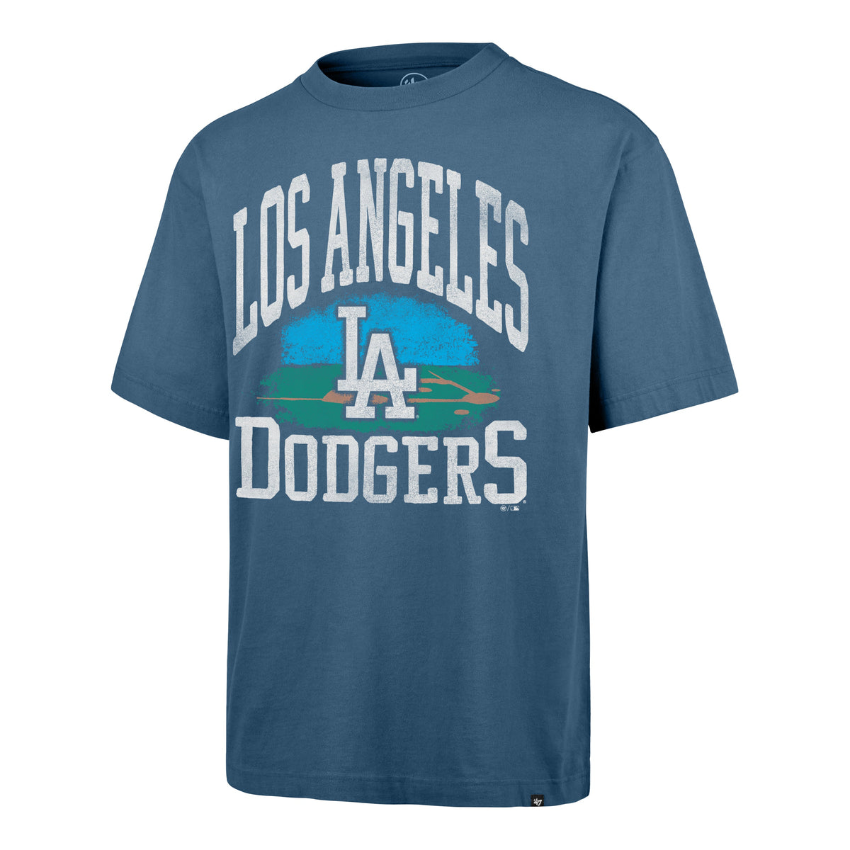LOS ANGELES DODGERS CLOUDFIELD MONTAUK '47 FOUNDATION TEE DUSTED TIMBER BLUE