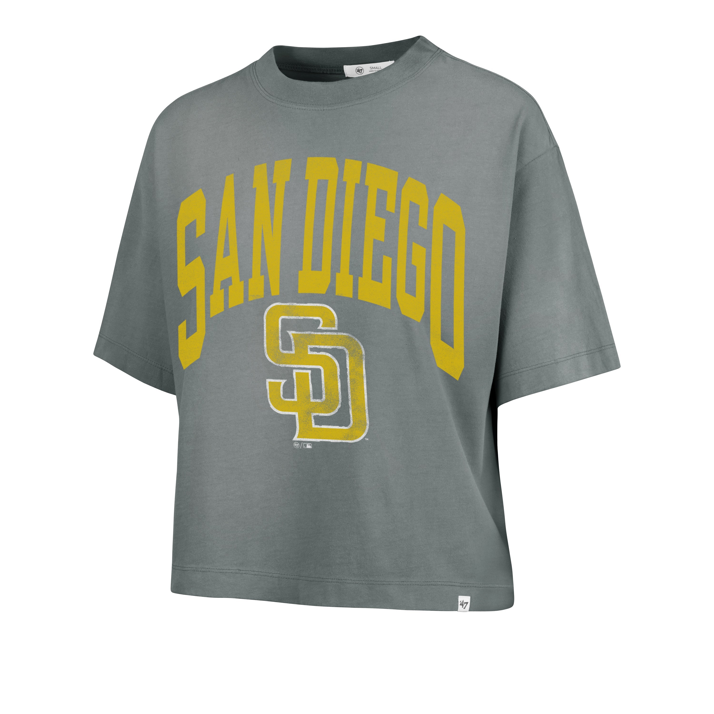 SAN DIEGO PADRES SHALE '47 MONTAUK CROP TEE WOMENS DUSTED DARK GRAY