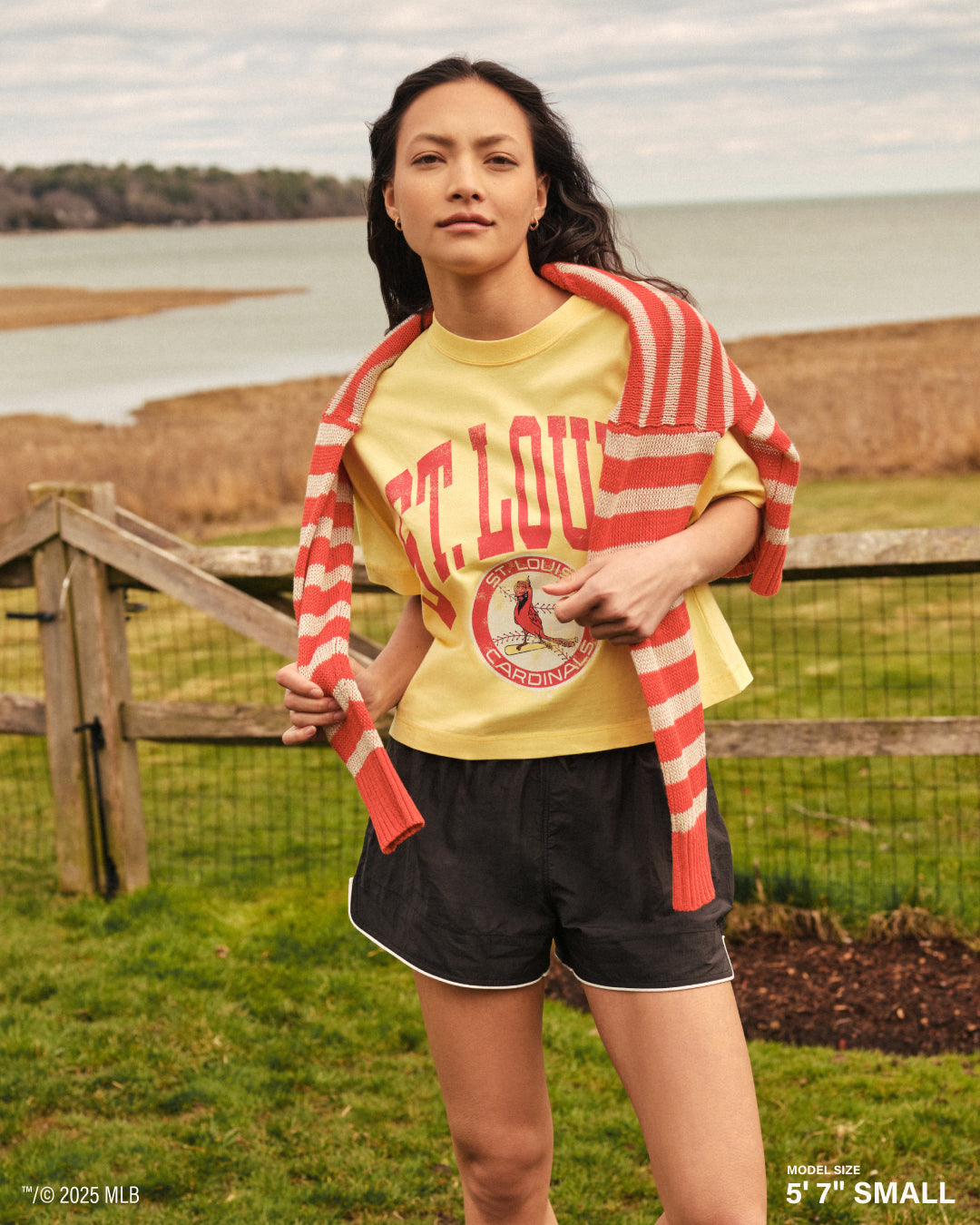 SAN DIEGO PADRES SHALE '47 MONTAUK CROP TEE WOMENS DUSTED DARK GRAY