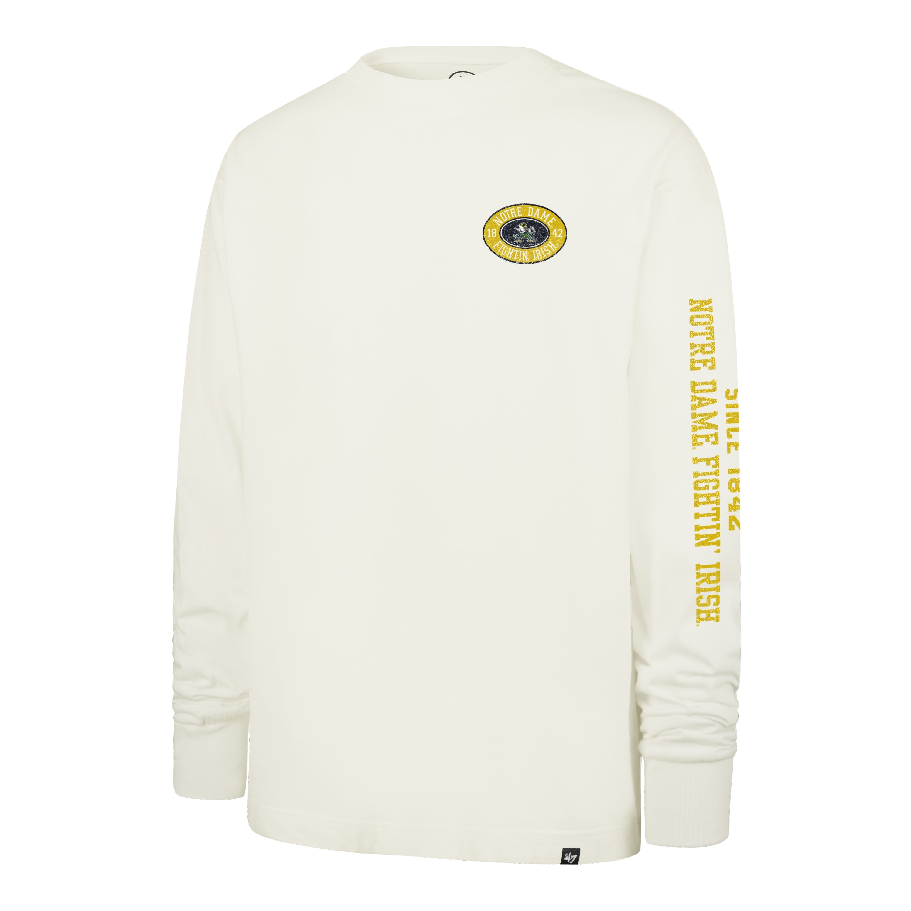 NOTRE DAME FIGHTING IRISH TIDE SWEEP MONTAUK '47 FOUNDATION LONG SLEEVE TEE SANDSTONE