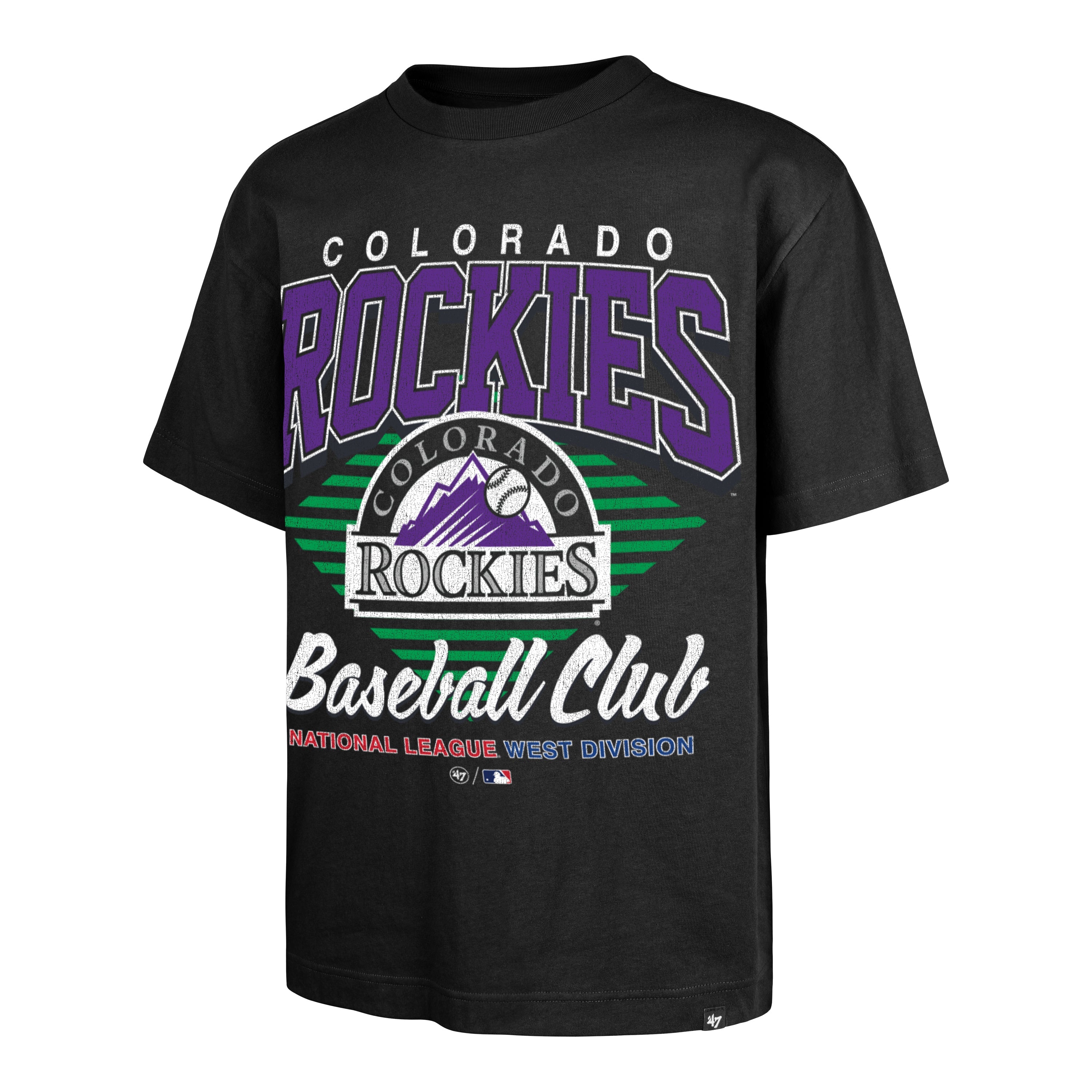 COLORADO ROCKIES COOPERSTOWN EXTENDED PLAY '47 FOUNDATION TEE BLACK