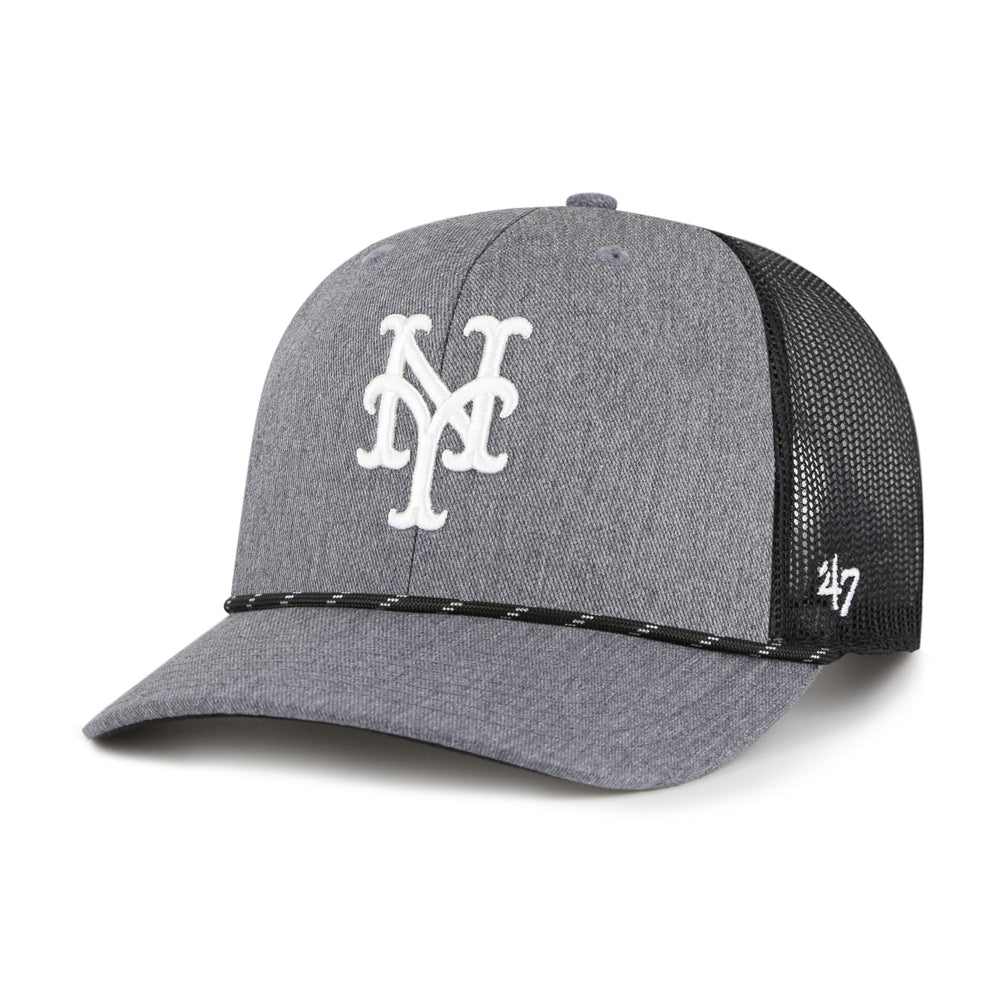 NEW YORK METS CARBON ROPE '47 TRUCKER CHARCOAL