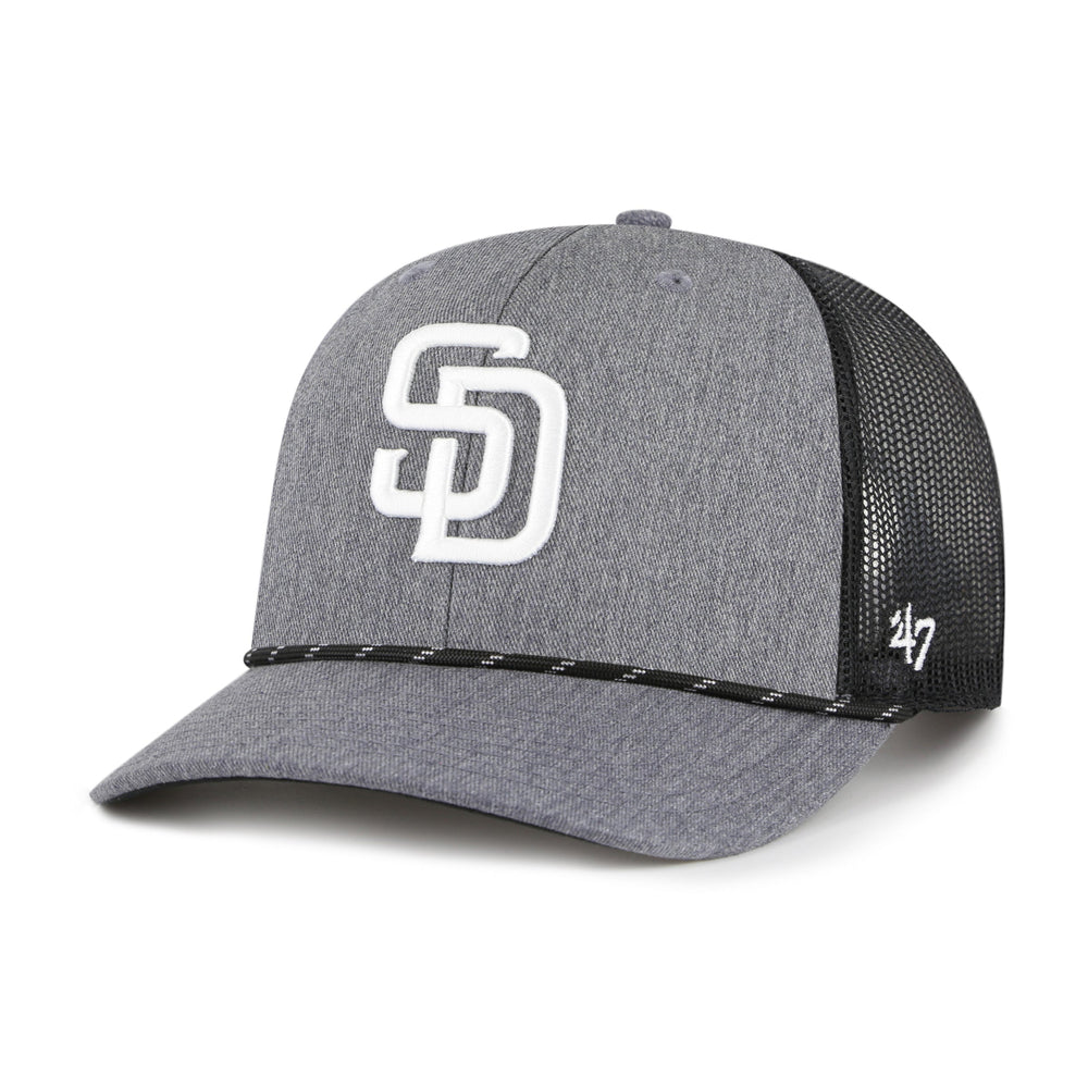 SAN DIEGO PADRES CARBON ROPE '47 TRUCKER CHARCOAL