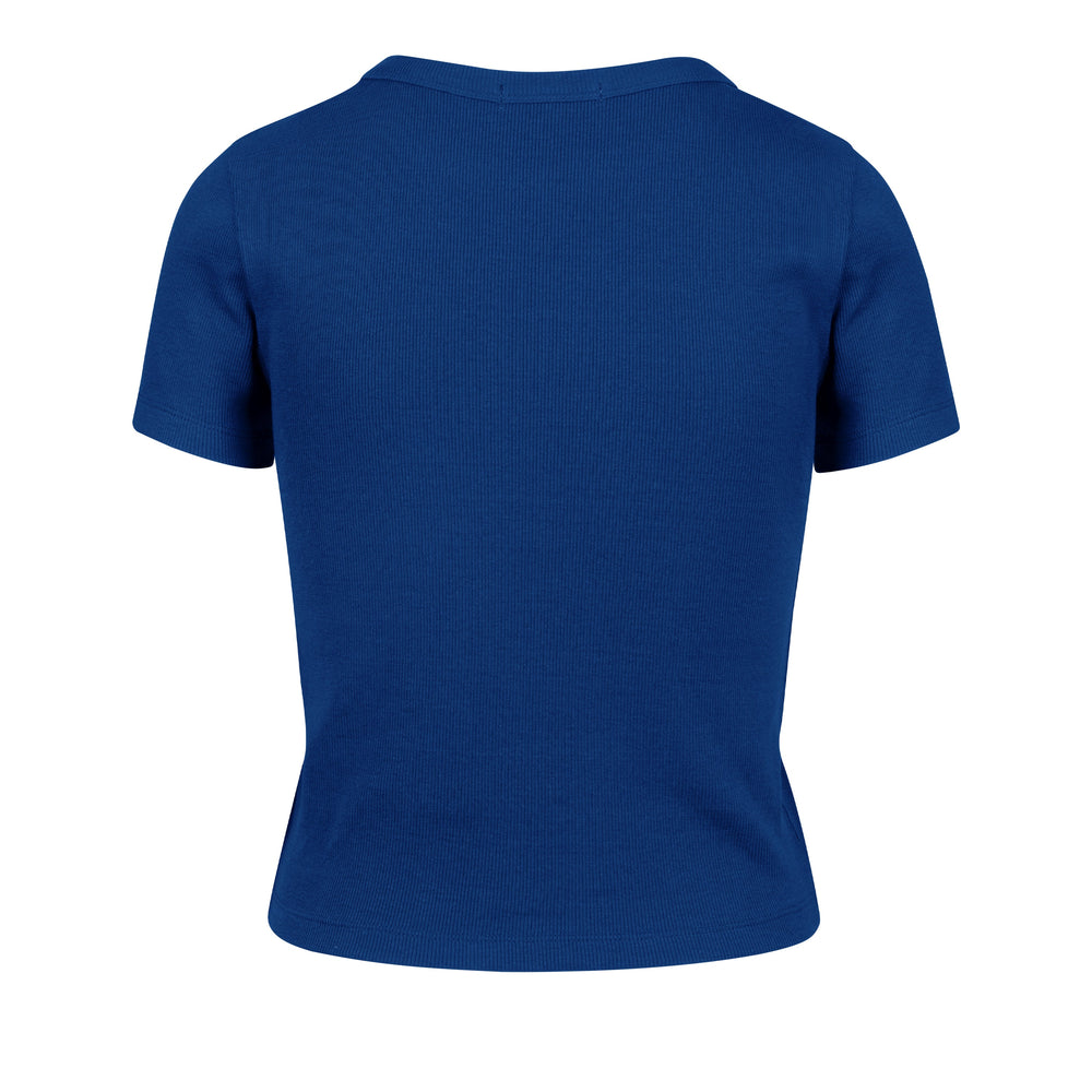 CHICAGO CUBS MICRO EMB '47 BABY RIB TEE WOMENS ROYAL